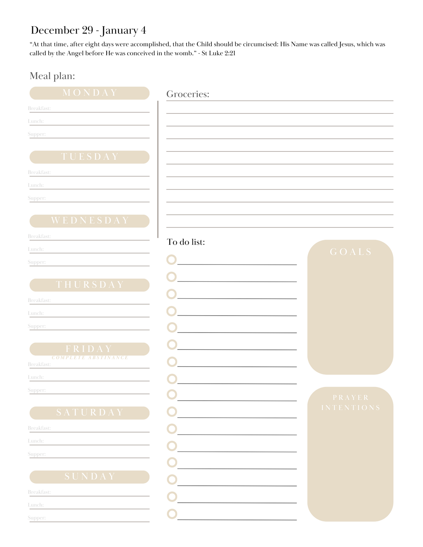 2025 Traditional Catholic Planner Digital Download
