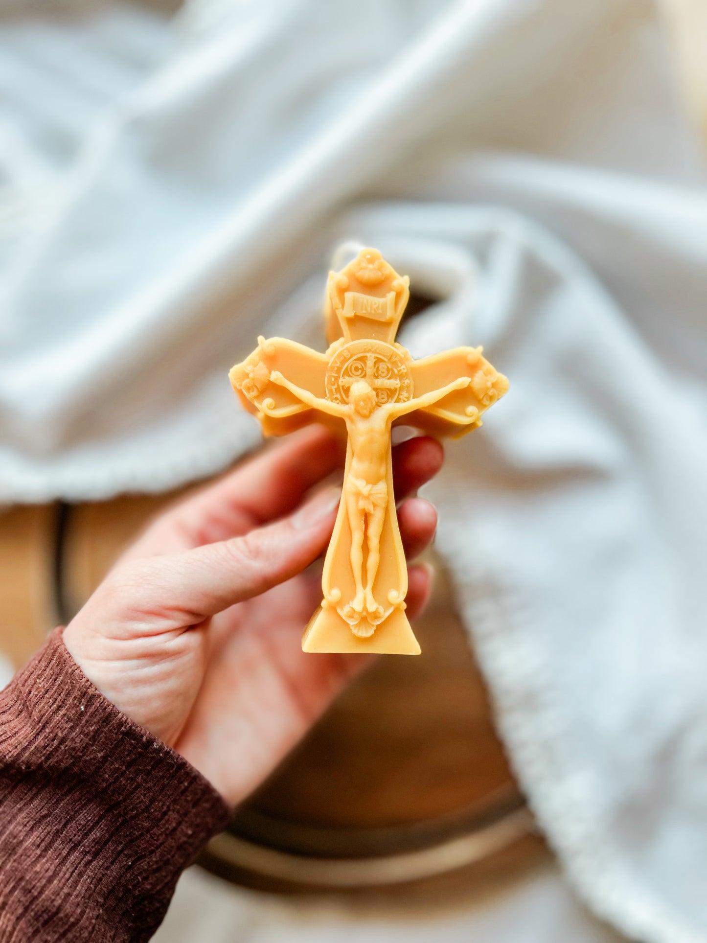 Jesus Christ Crucified Beeswax Candle