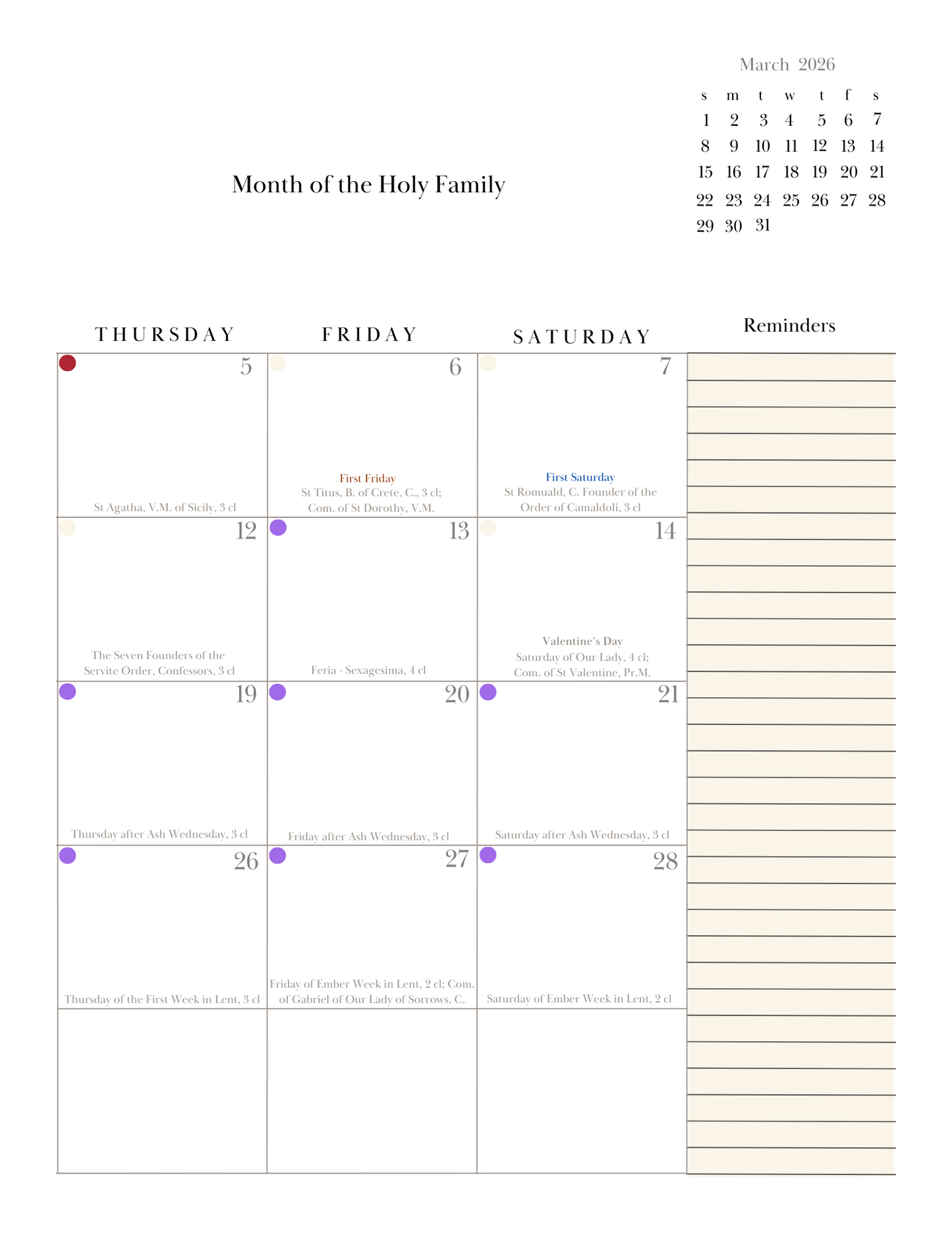 2025 Traditional Catholic Planner Digital Download