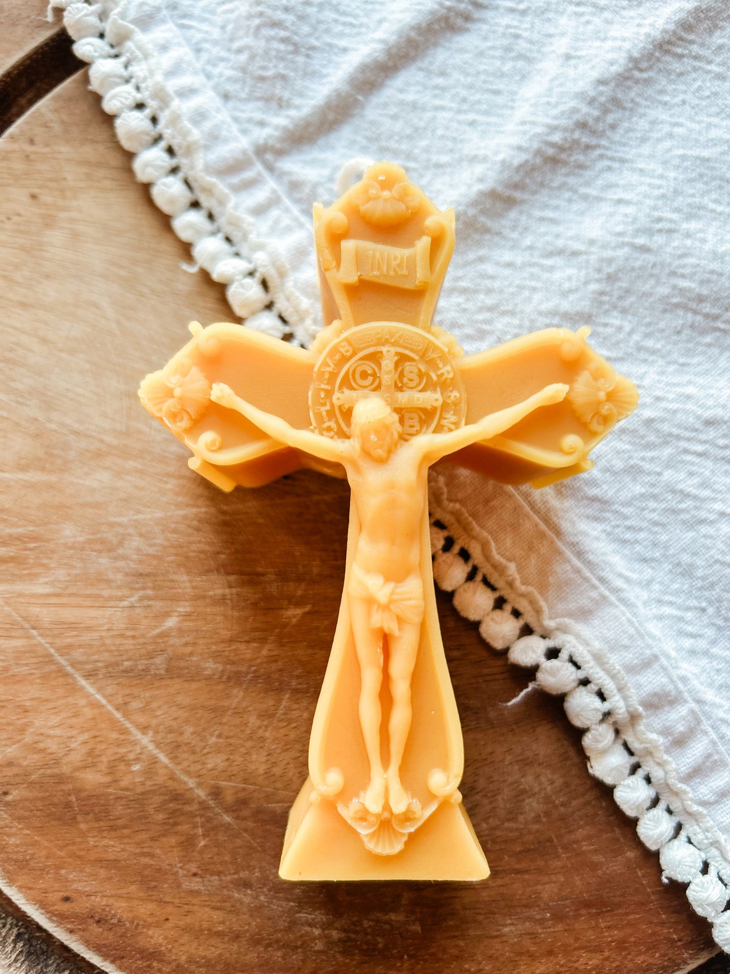 Jesus Christ Crucified Beeswax Candle