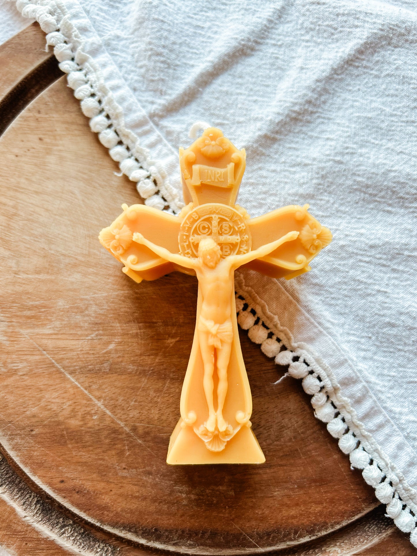 Jesus Christ Crucified Beeswax Candle