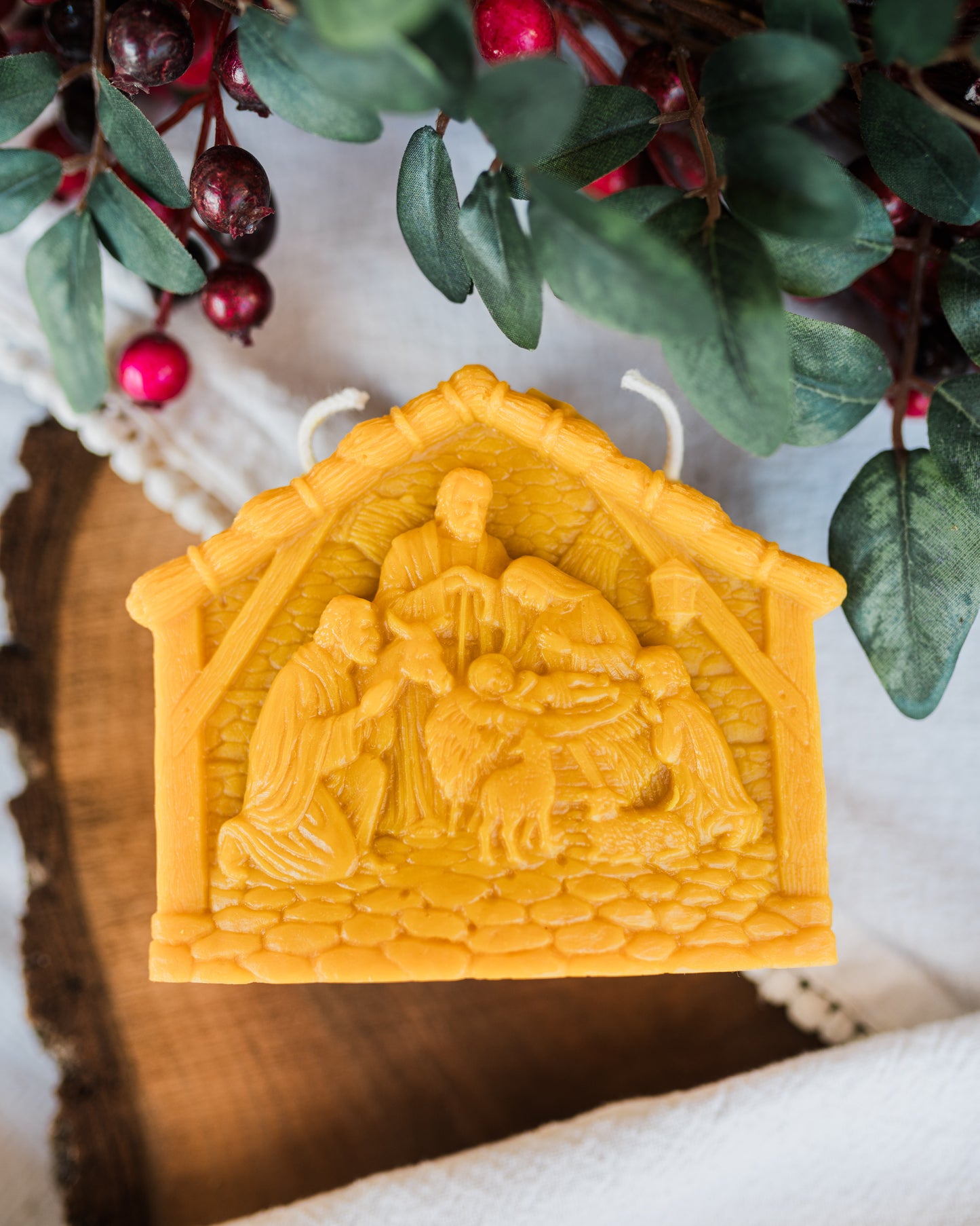 Nativity Beeswax Candle