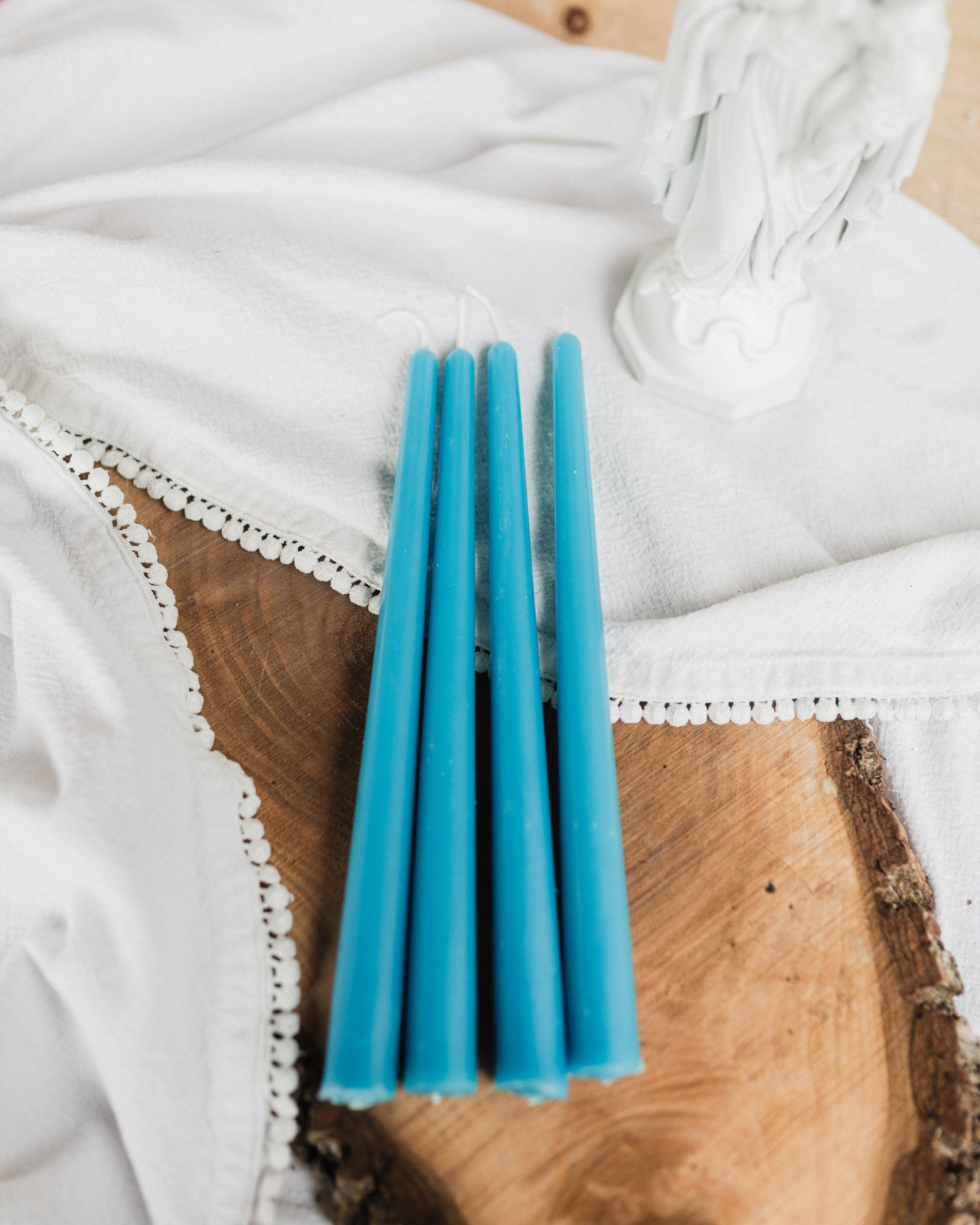 Blue Marian Beeswax Taper Candles