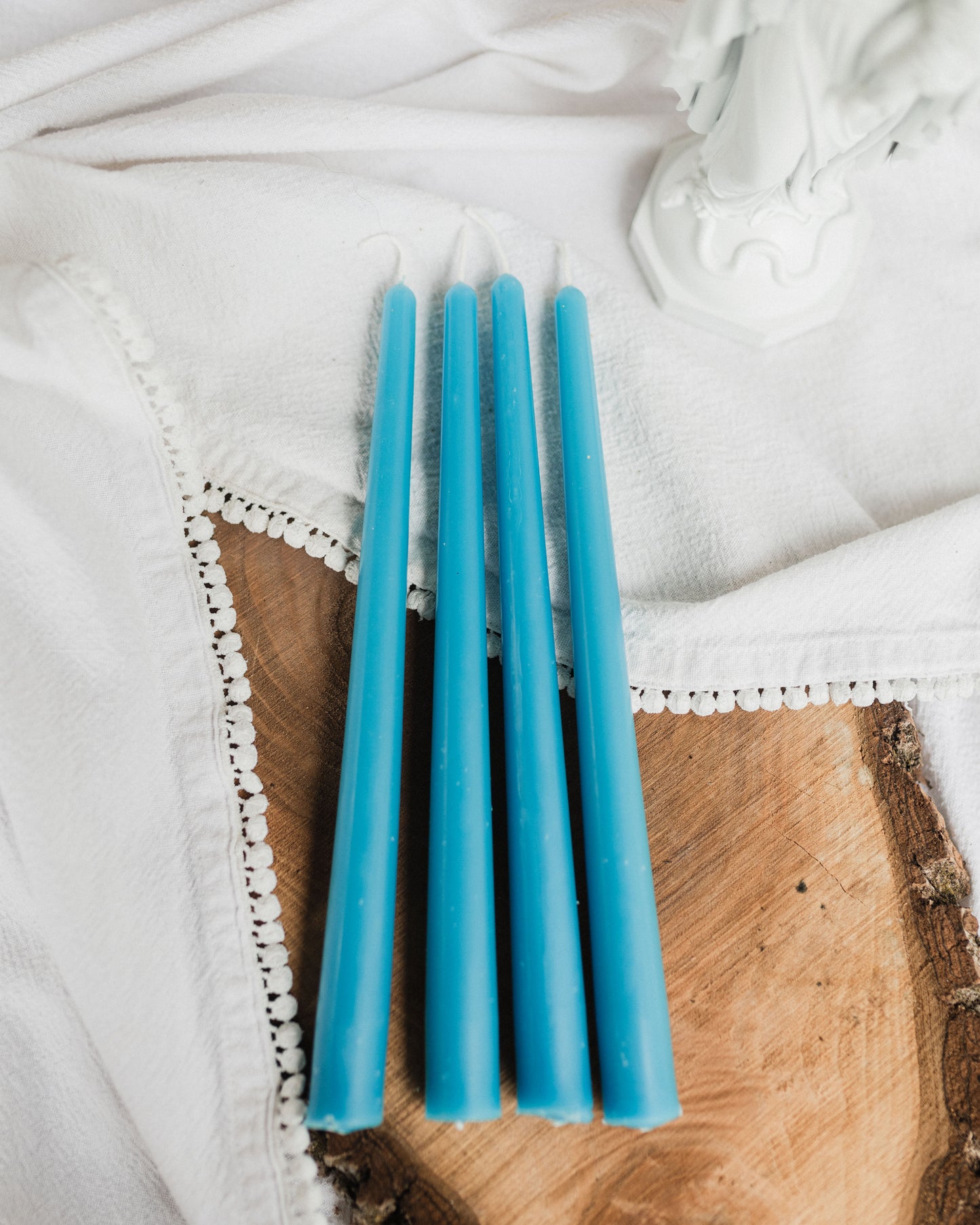 Blue Marian Beeswax Taper Candles