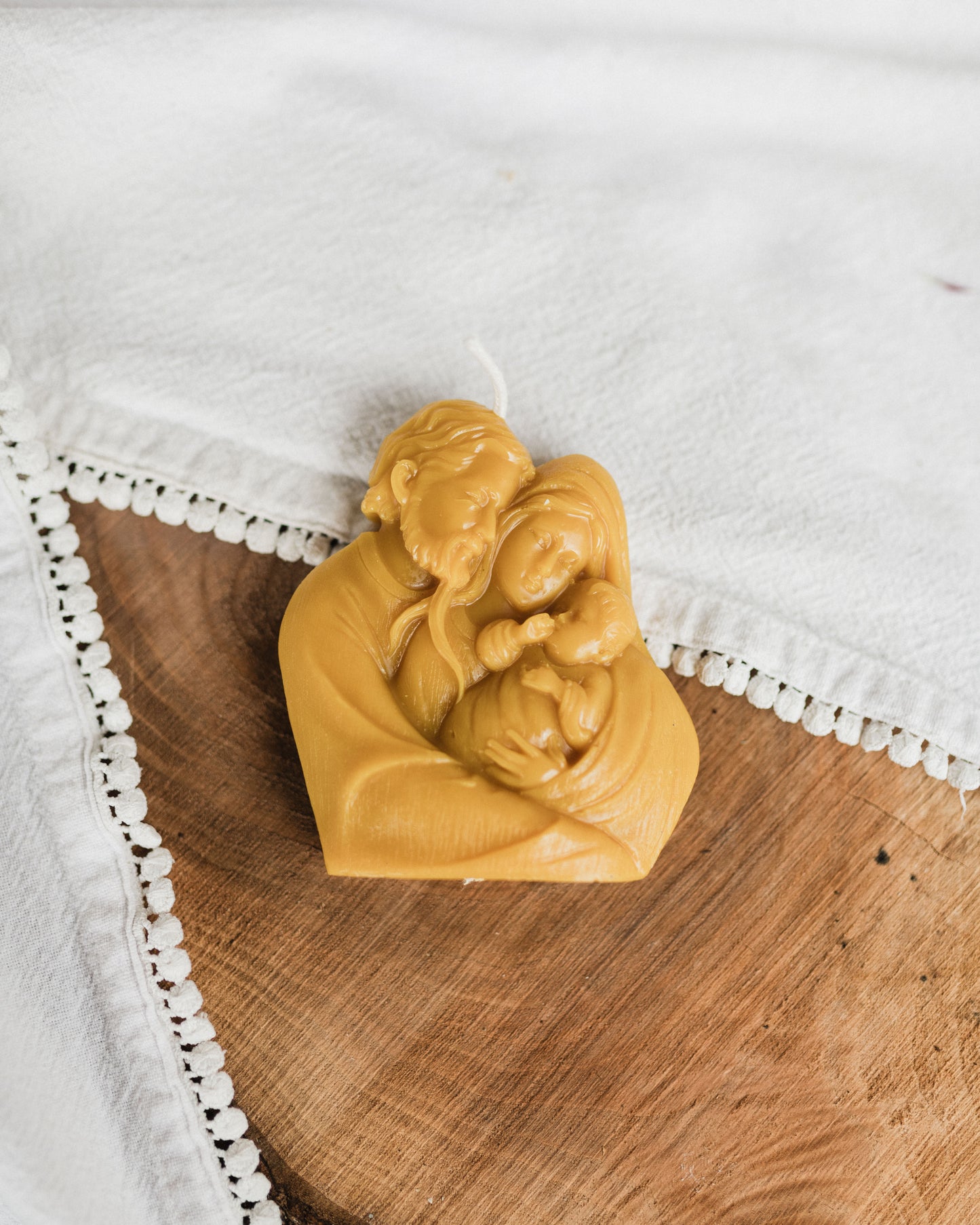 Holy Family Beeswax Candle