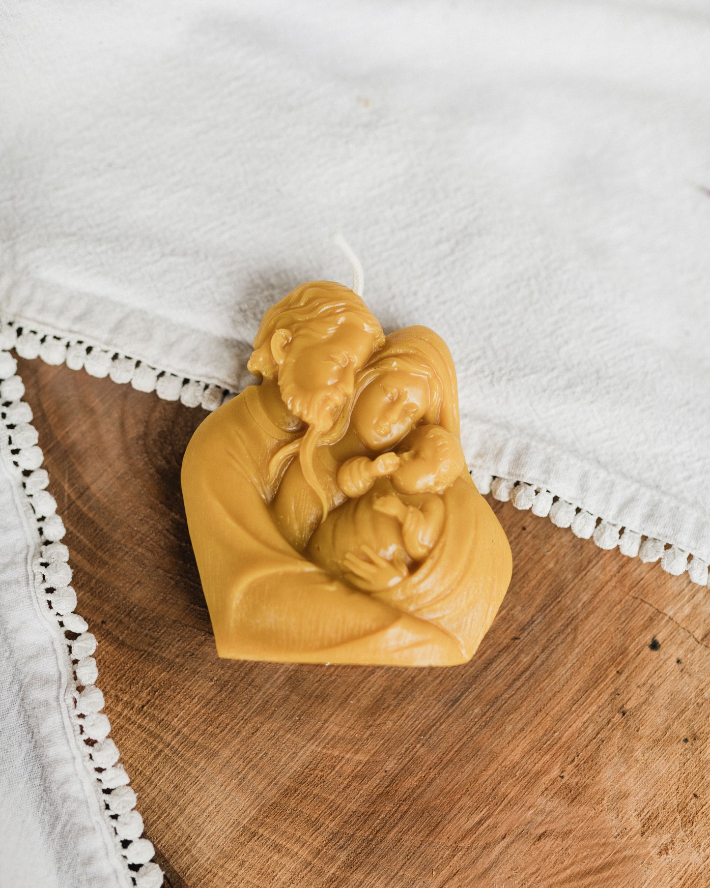 Holy Family Beeswax Candle