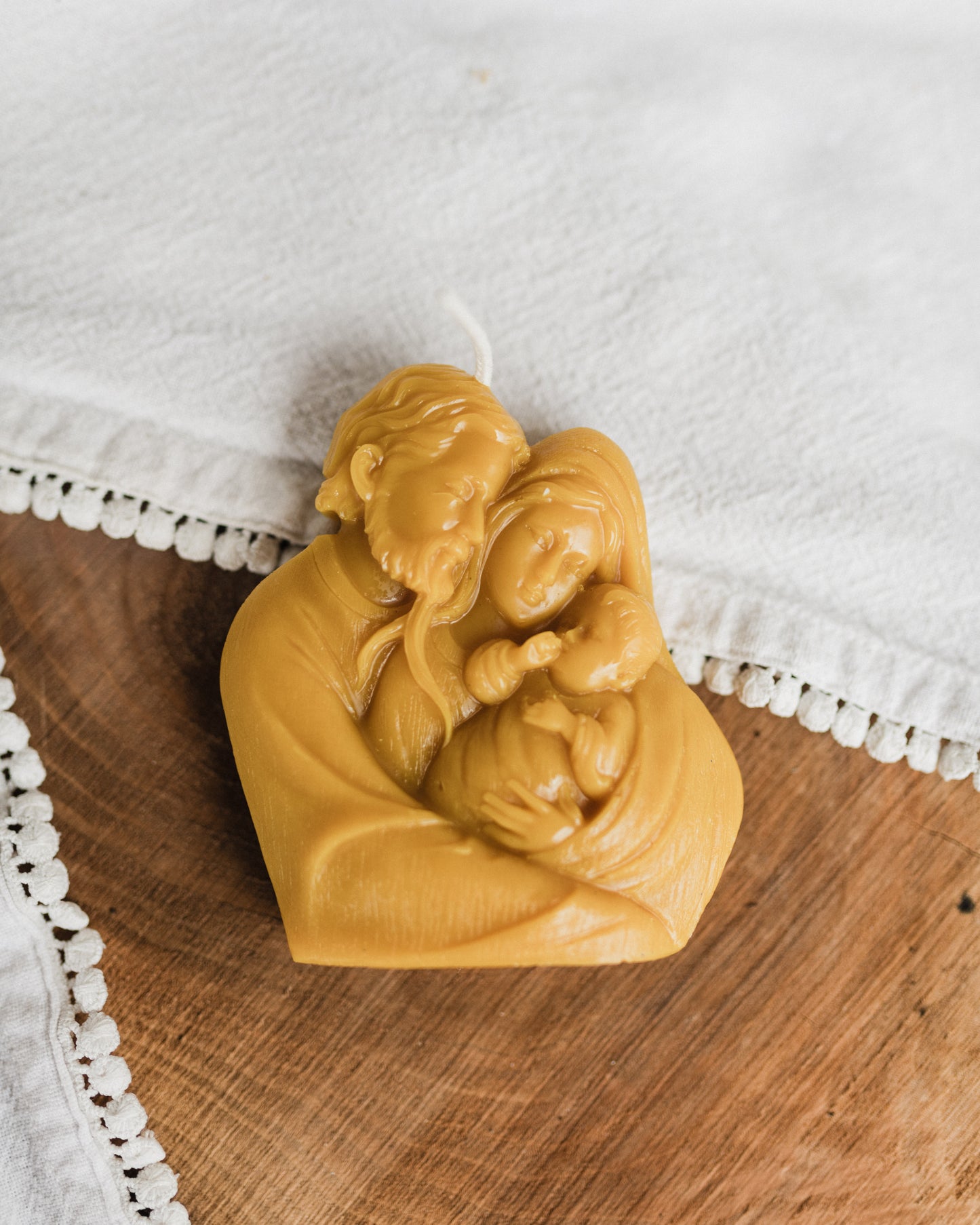 Holy Family Beeswax Candle