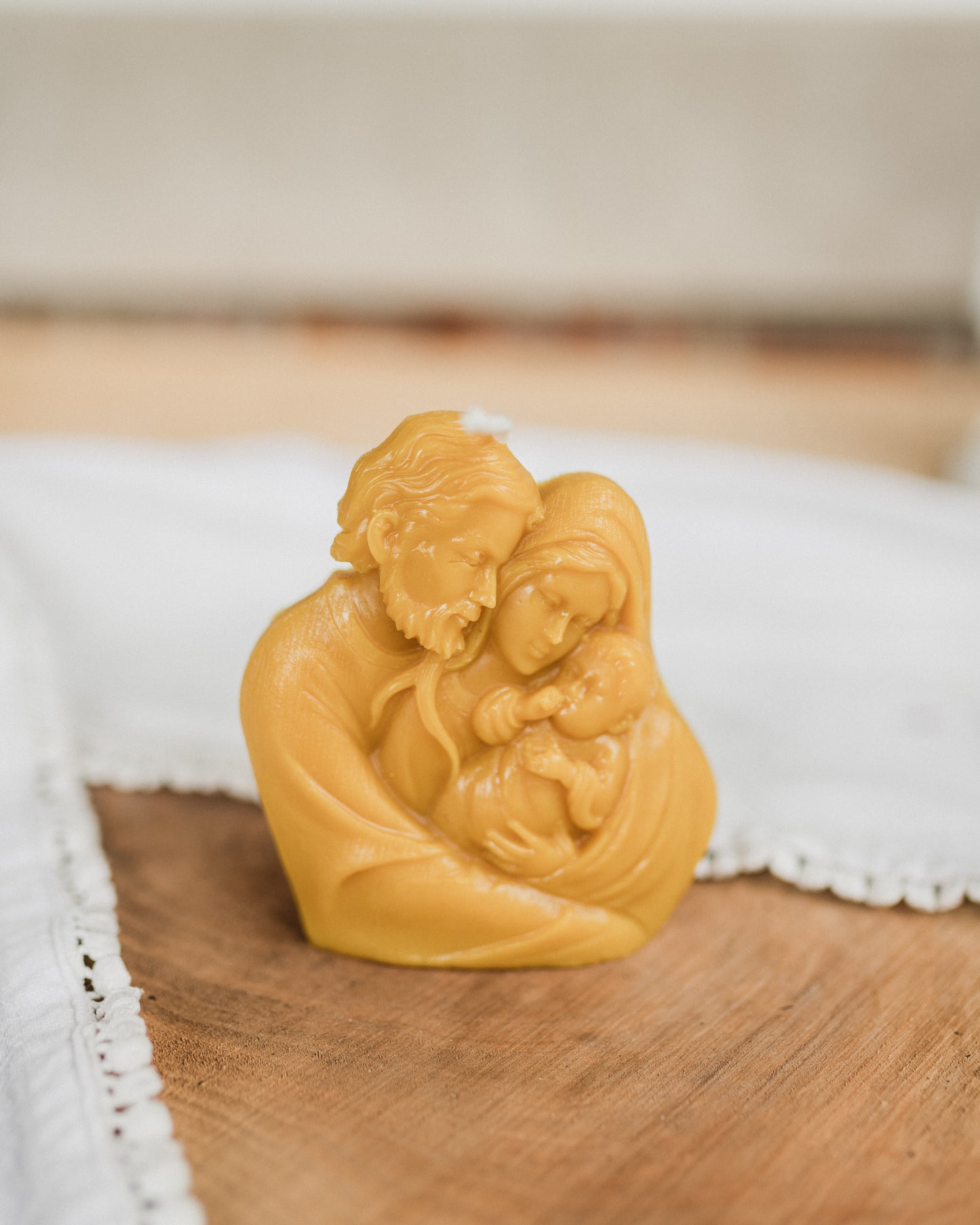 Holy Family Beeswax Candle