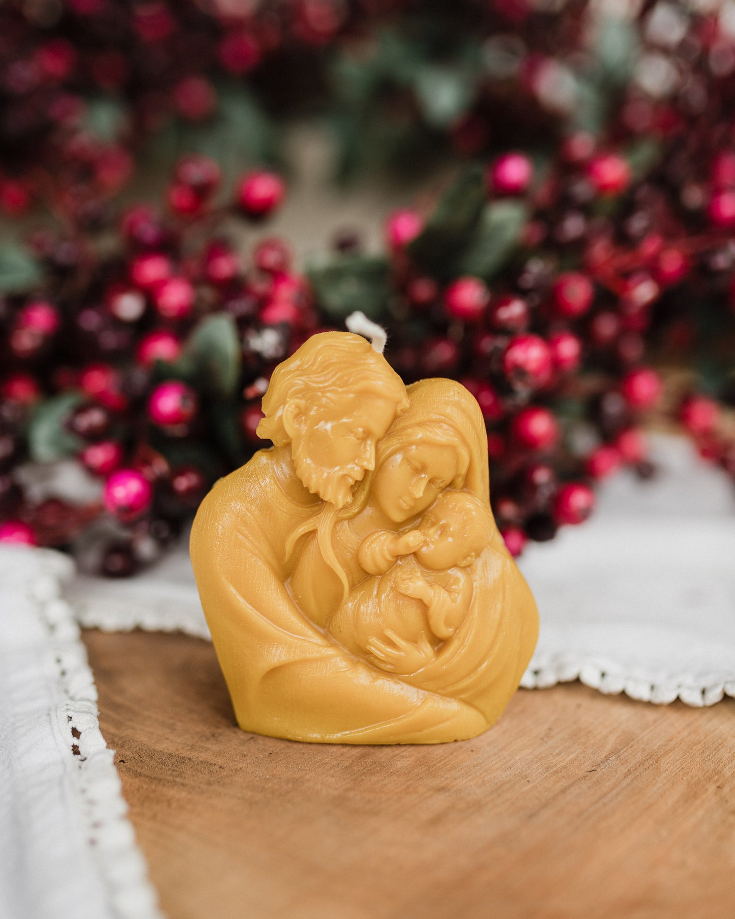 Holy Family Beeswax Candle