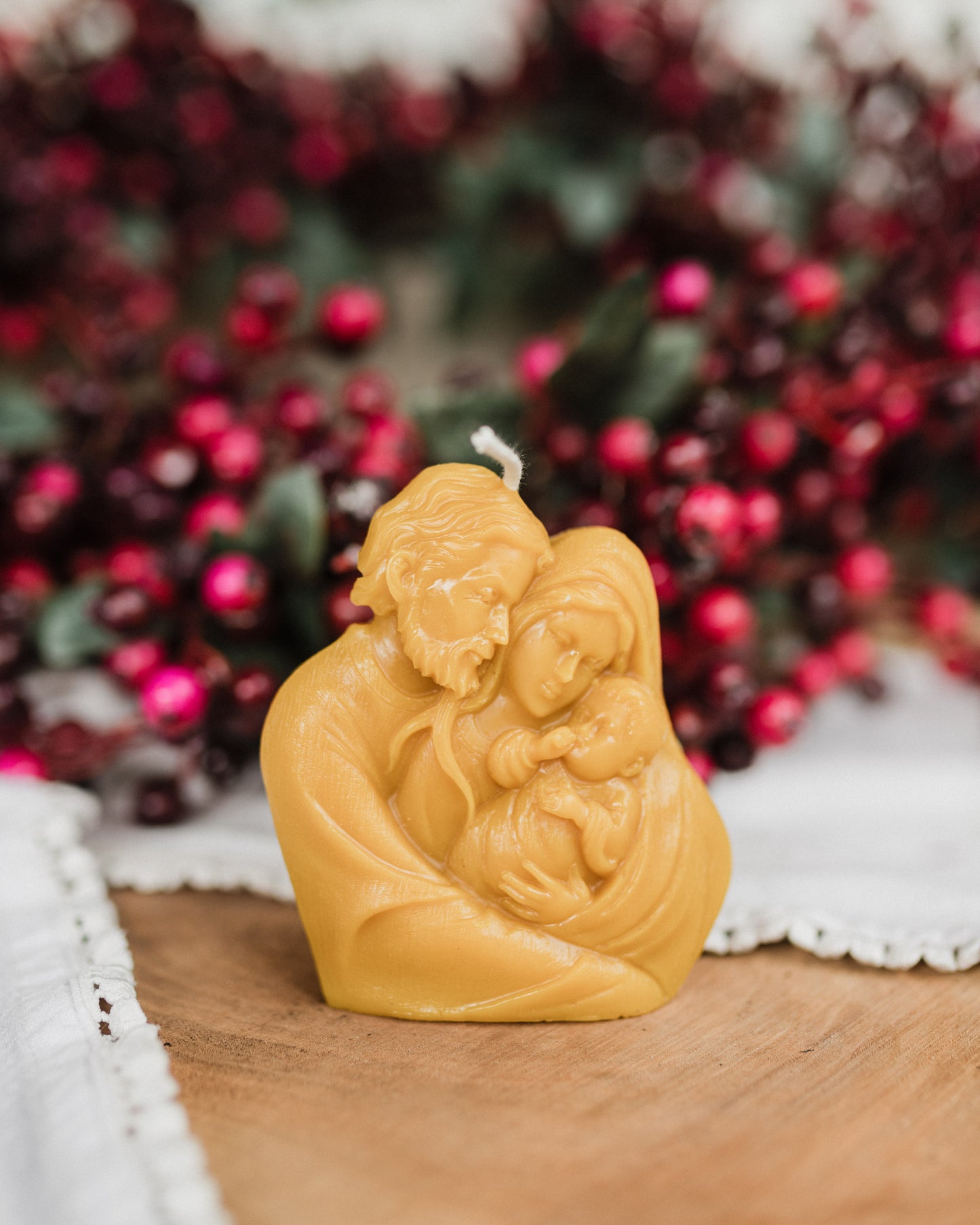 Holy Family Beeswax Candle