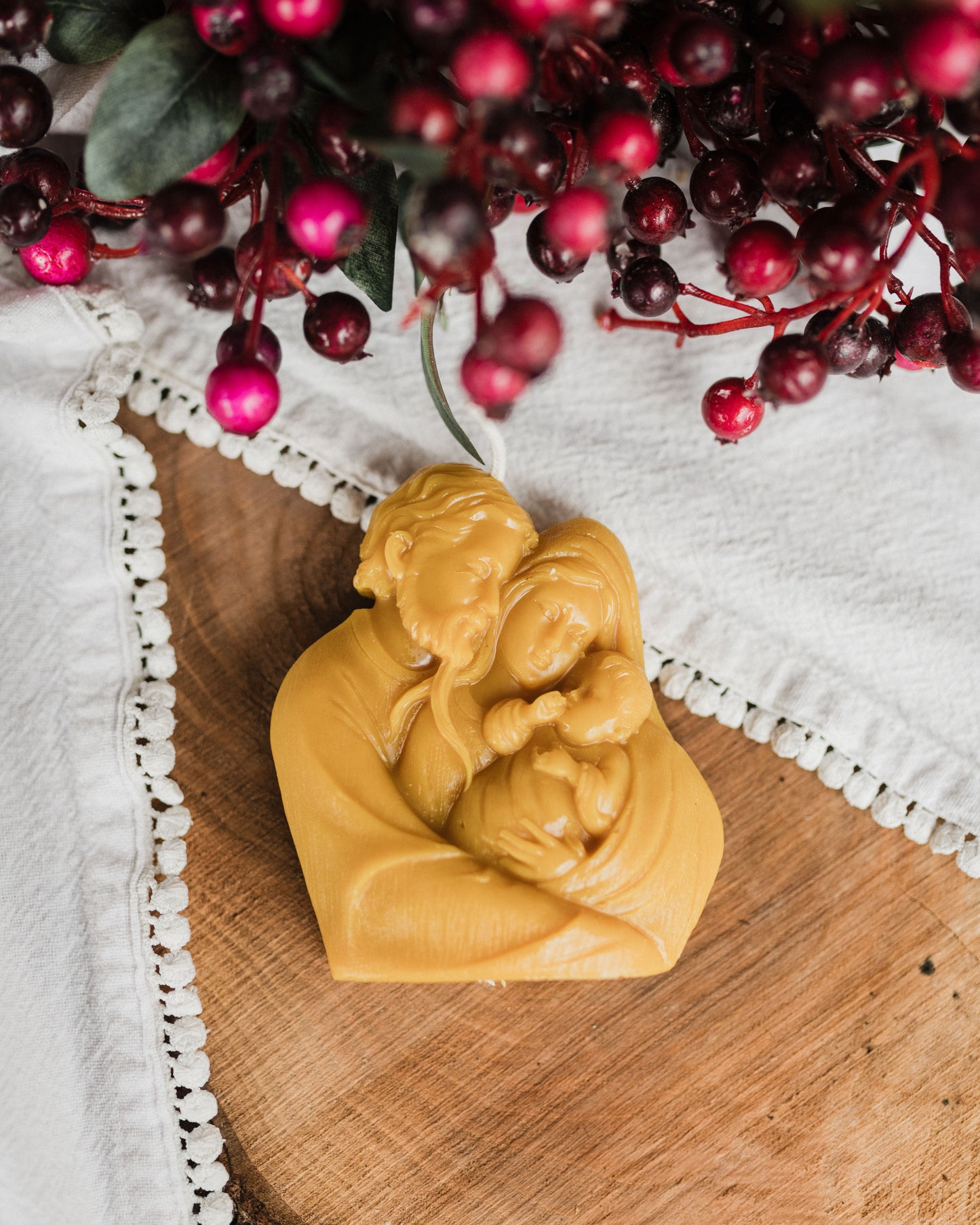 Holy Family Beeswax Candle