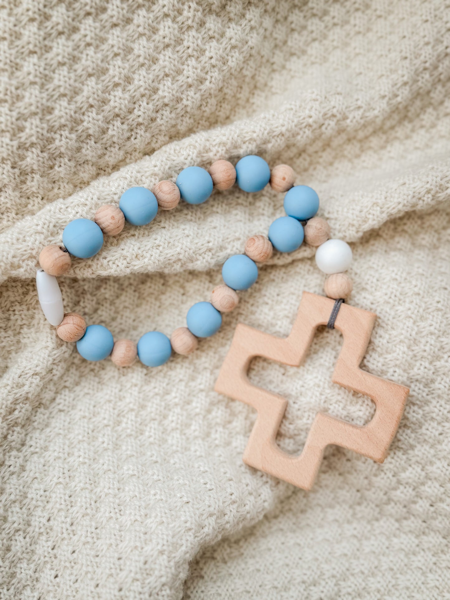Silicone teething one decade rosary