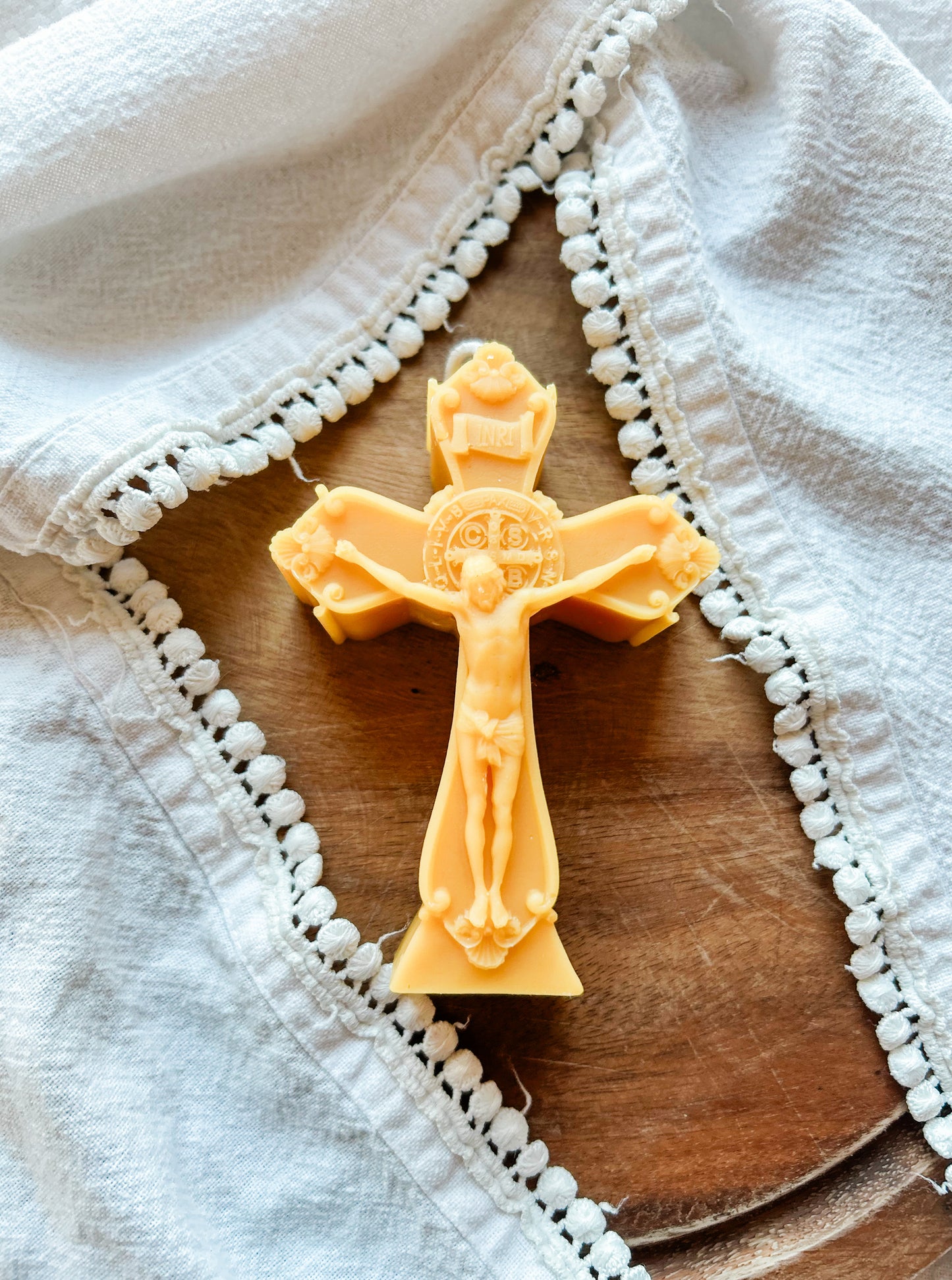Jesus Christ Crucified Beeswax Candle