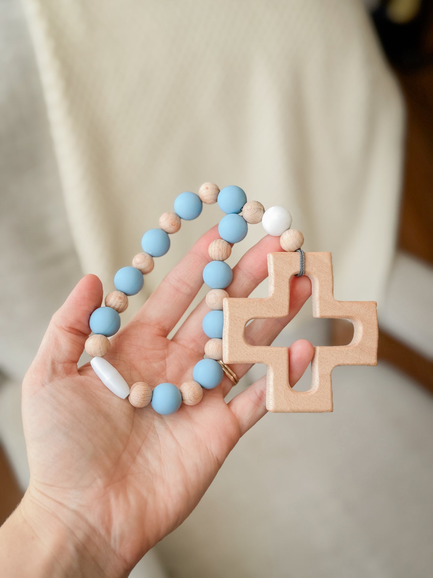 Silicone teething one decade rosary