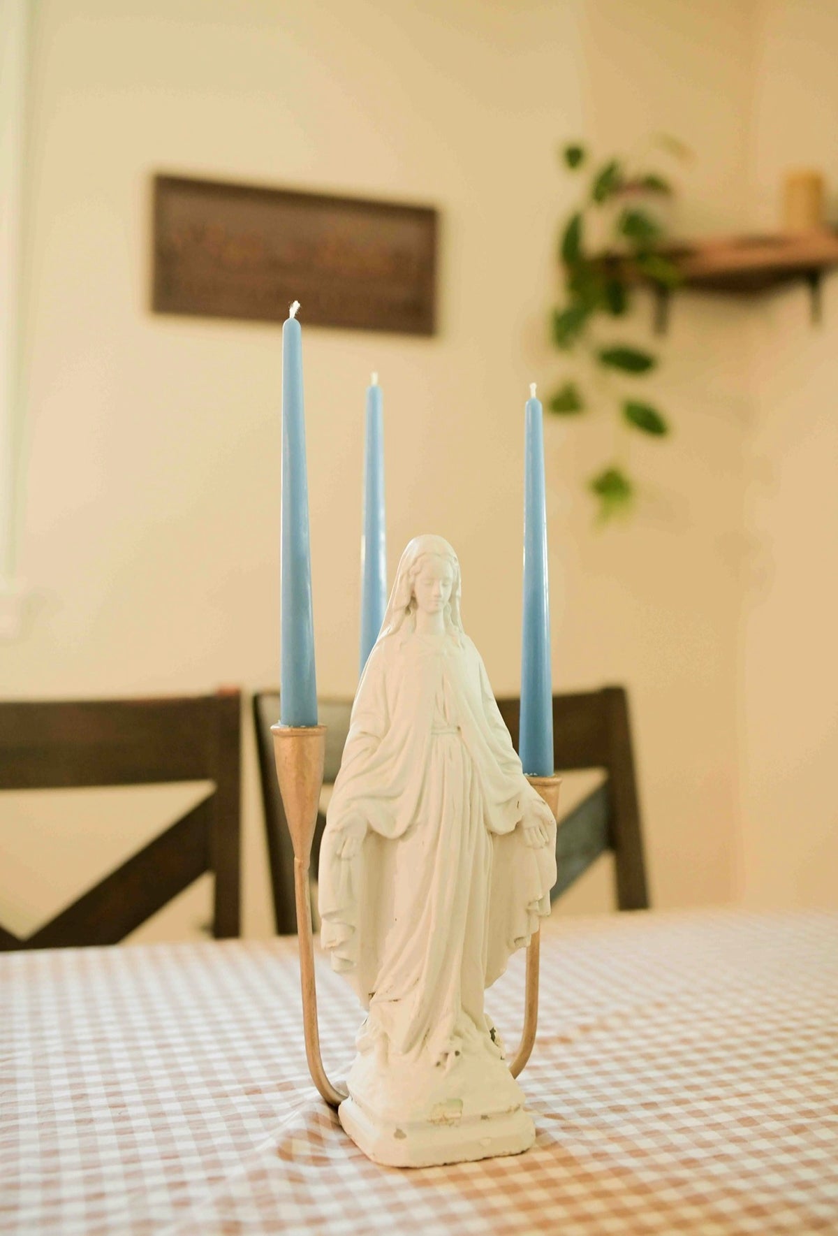 Blue Marian Beeswax Taper Candles