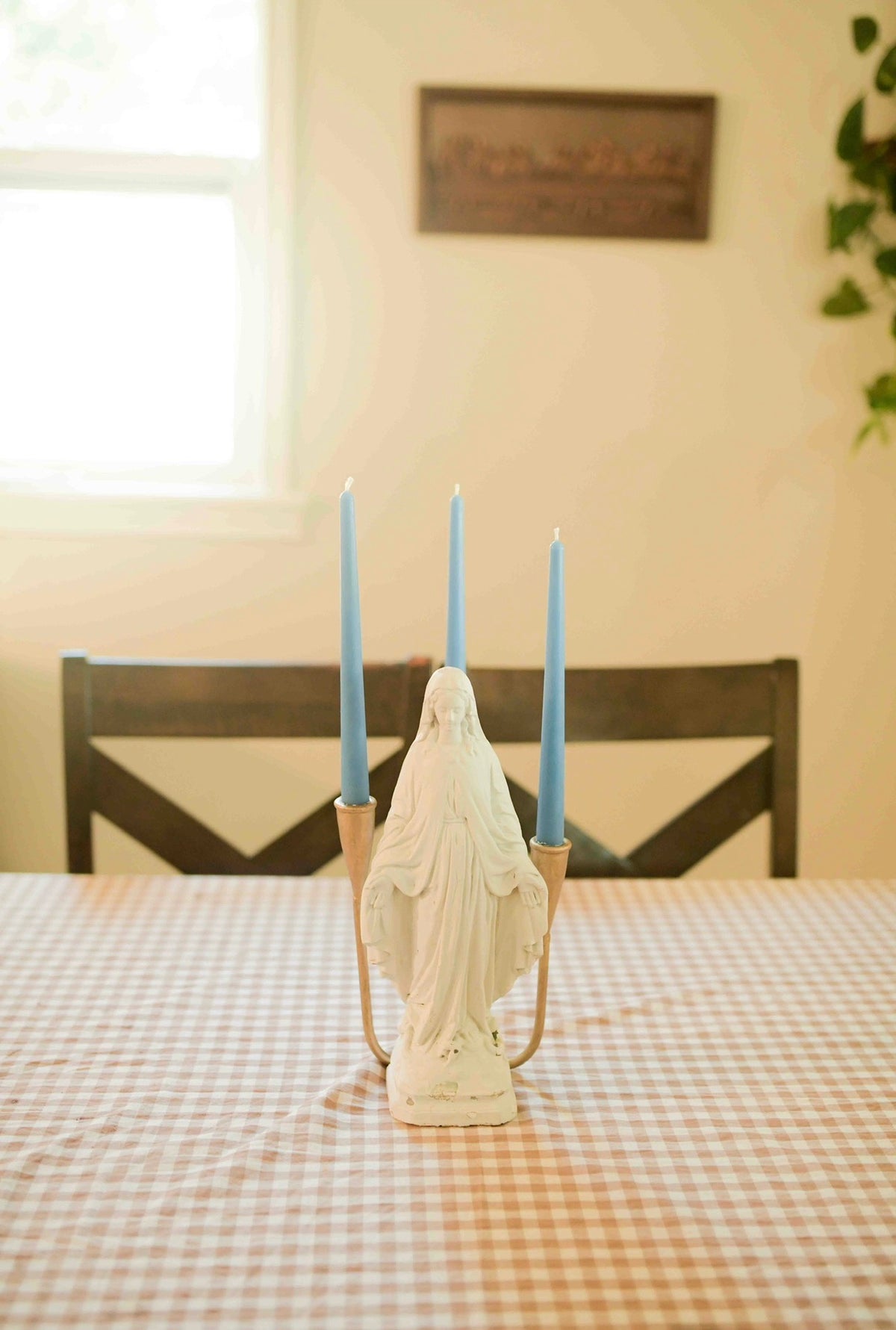 Blue Marian Beeswax Taper Candles