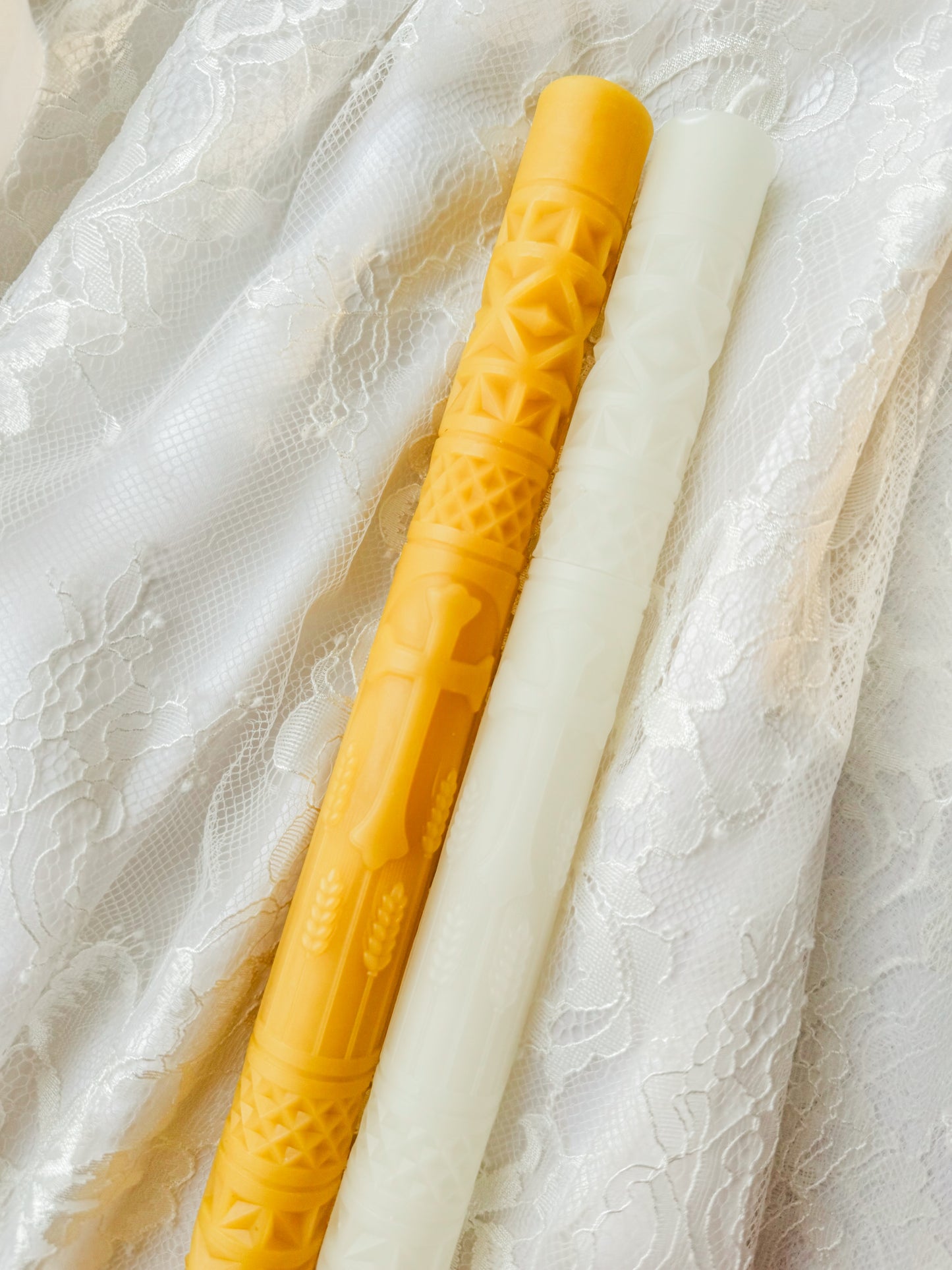 Beeswax baptismal candle