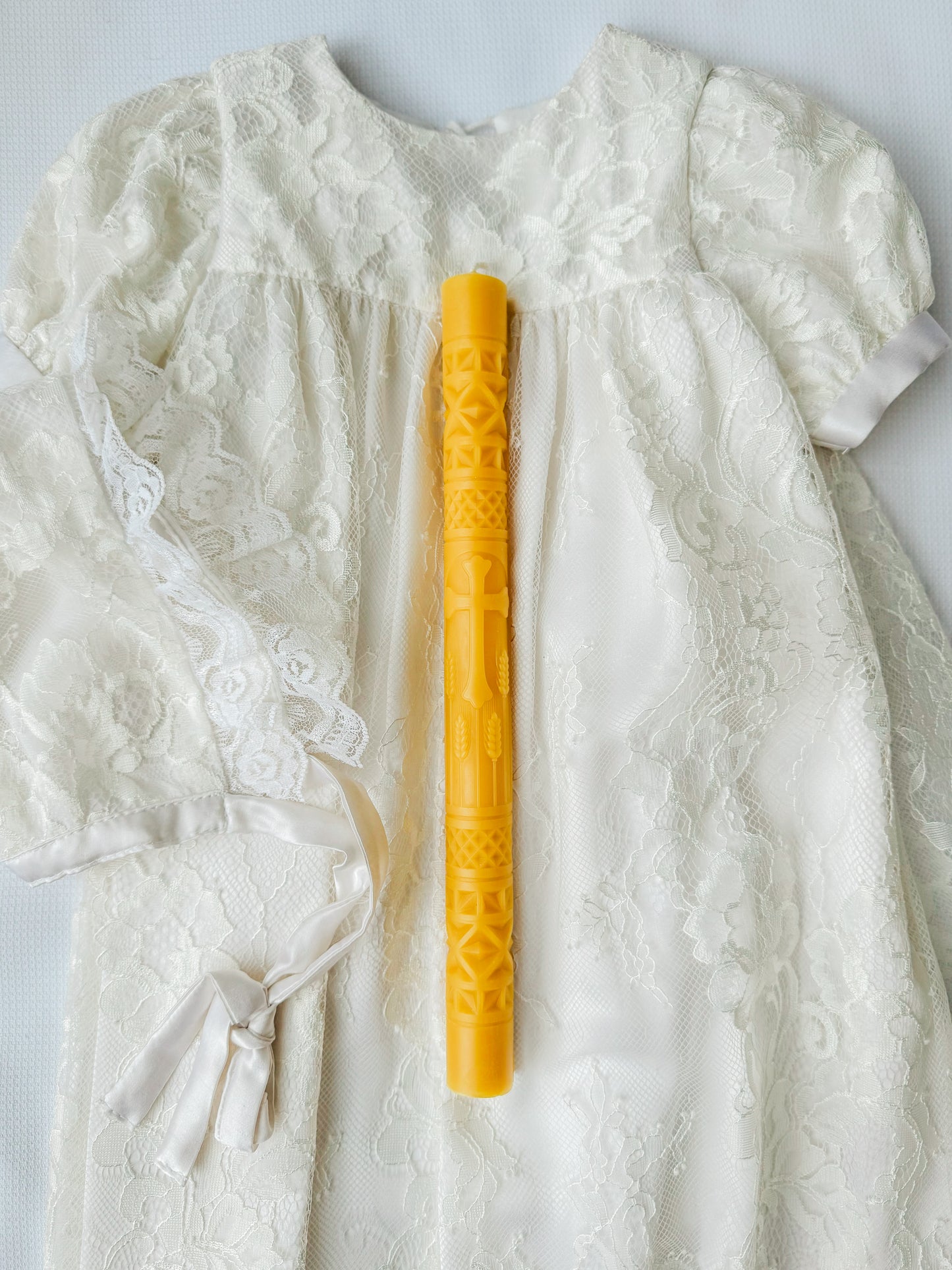 Beeswax baptismal candle