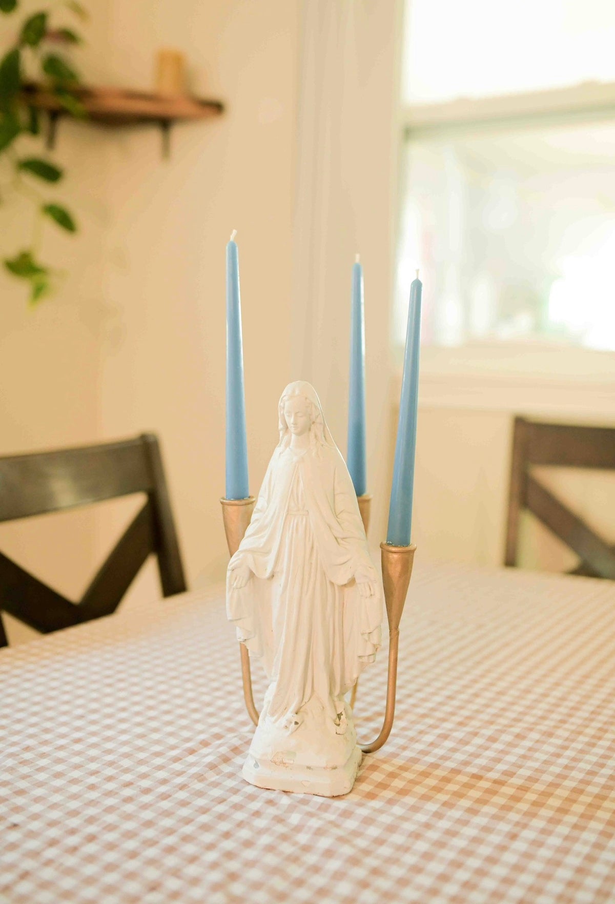 Blue Marian Beeswax Taper Candles