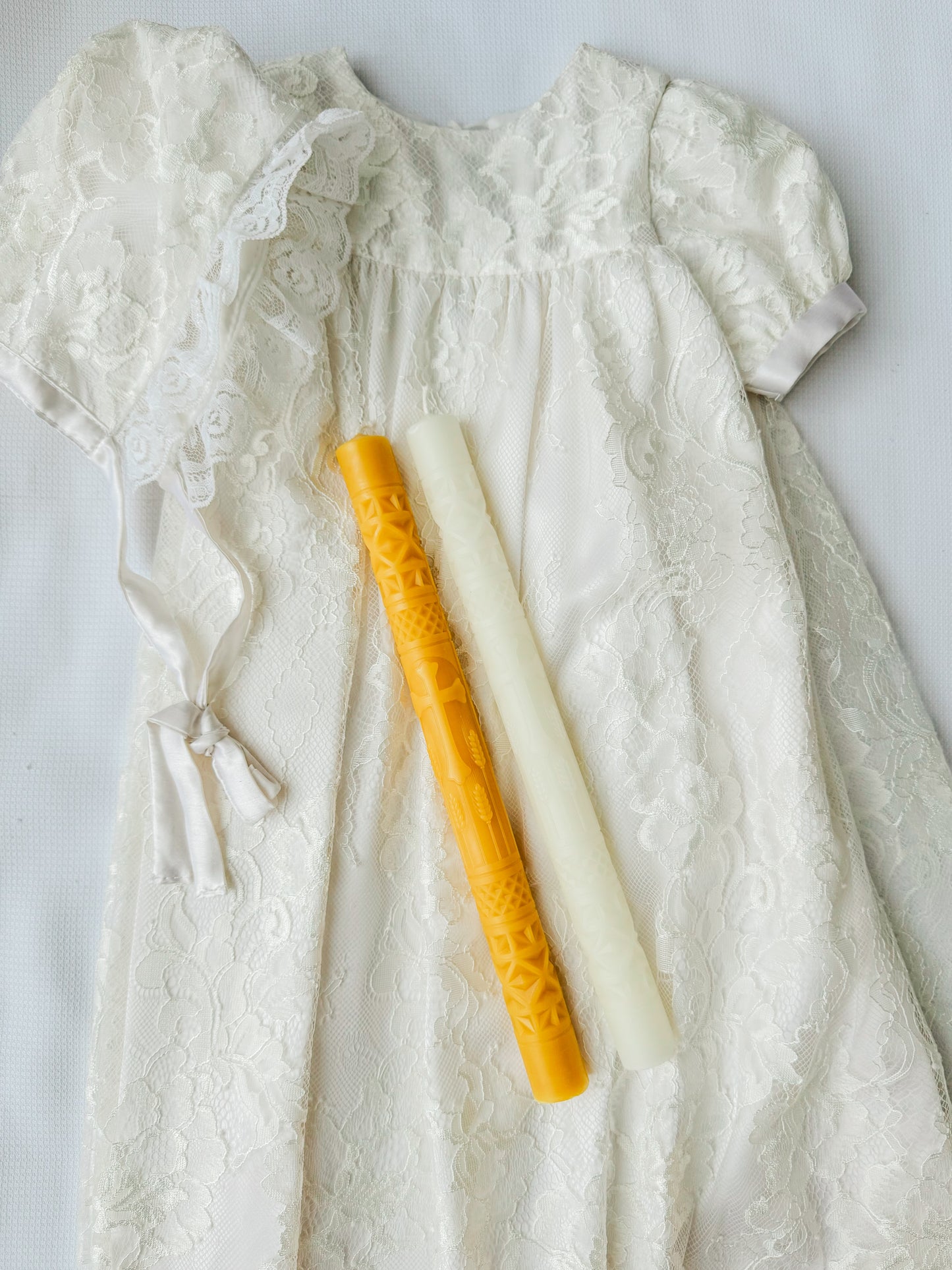 Beeswax baptismal candle