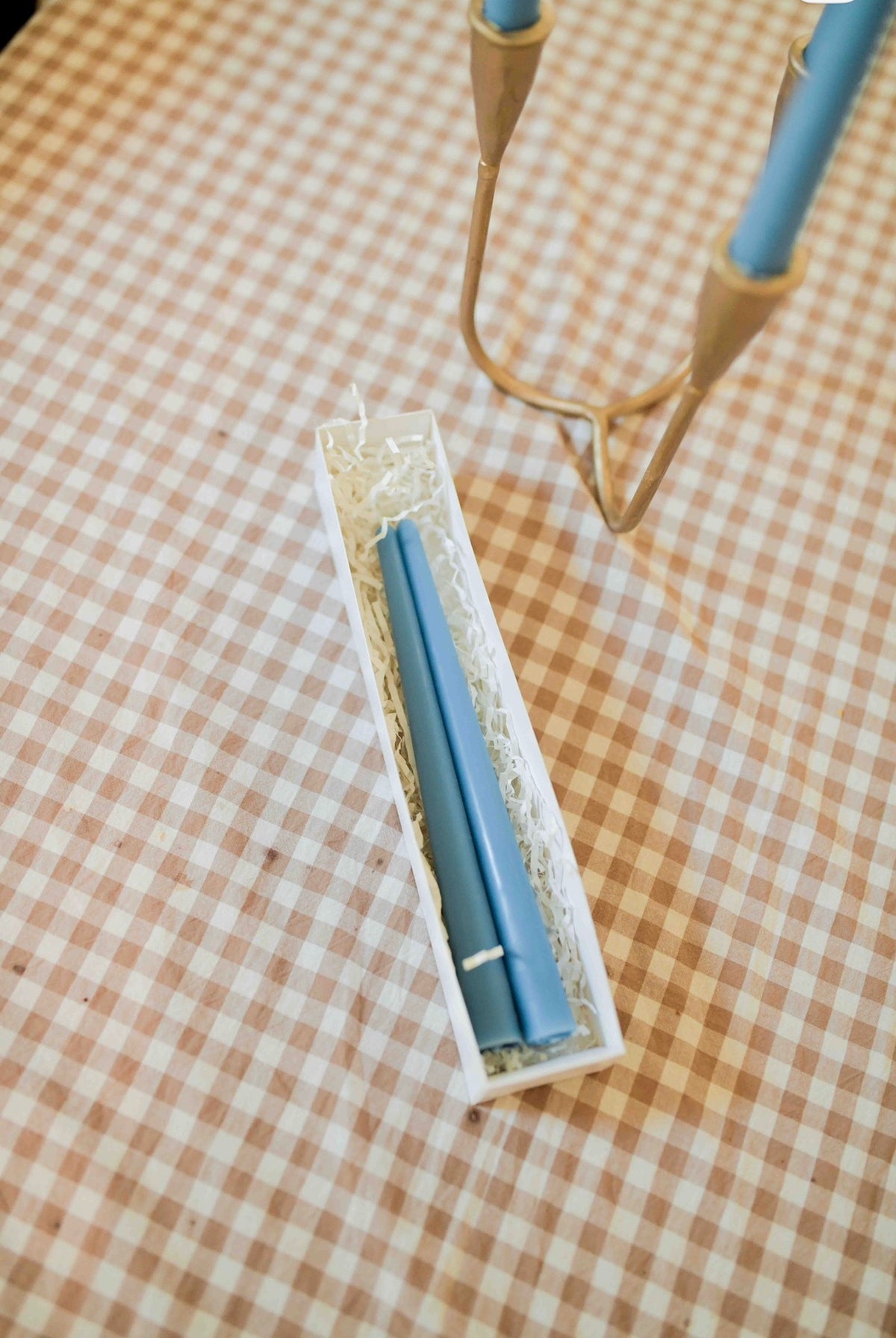 Blue Marian Beeswax Taper Candles