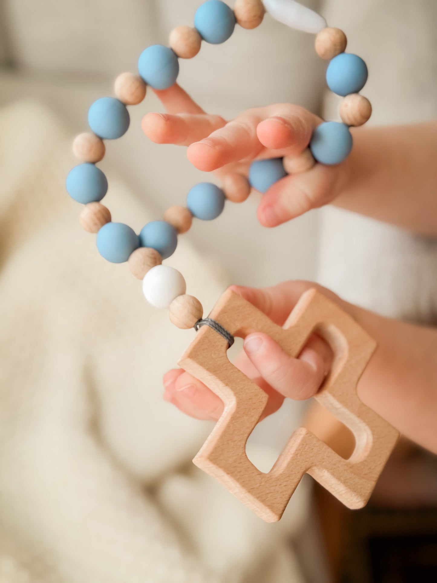 Silicone teething one decade rosary