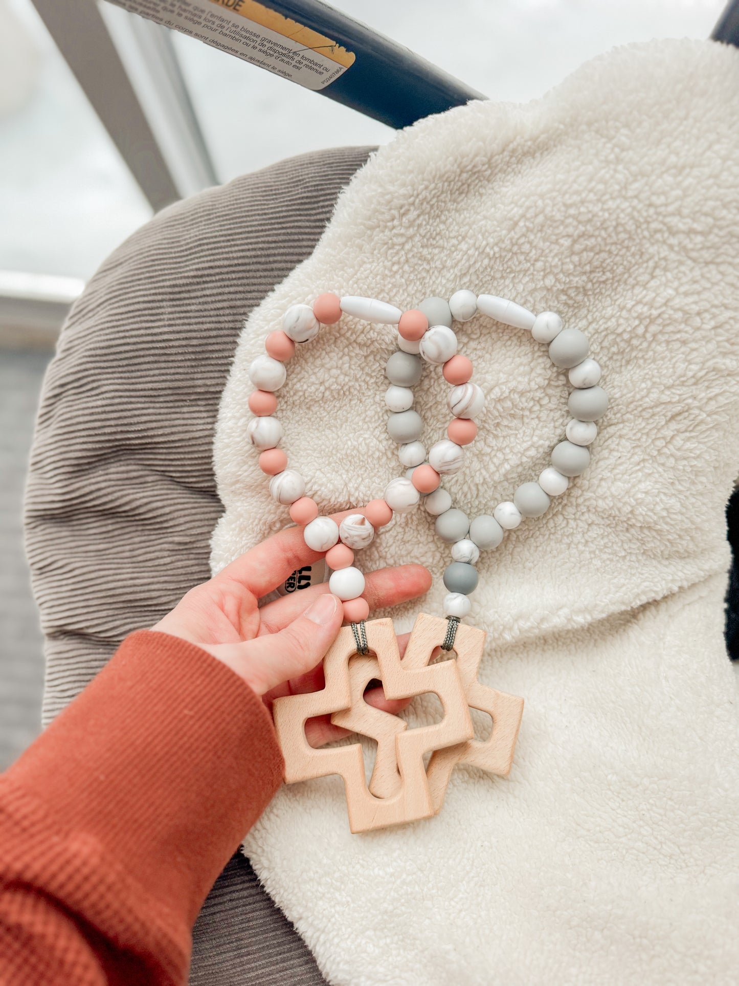 Silicone teething one decade rosary