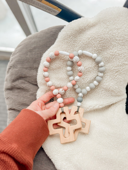 Silicone teething one decade rosary