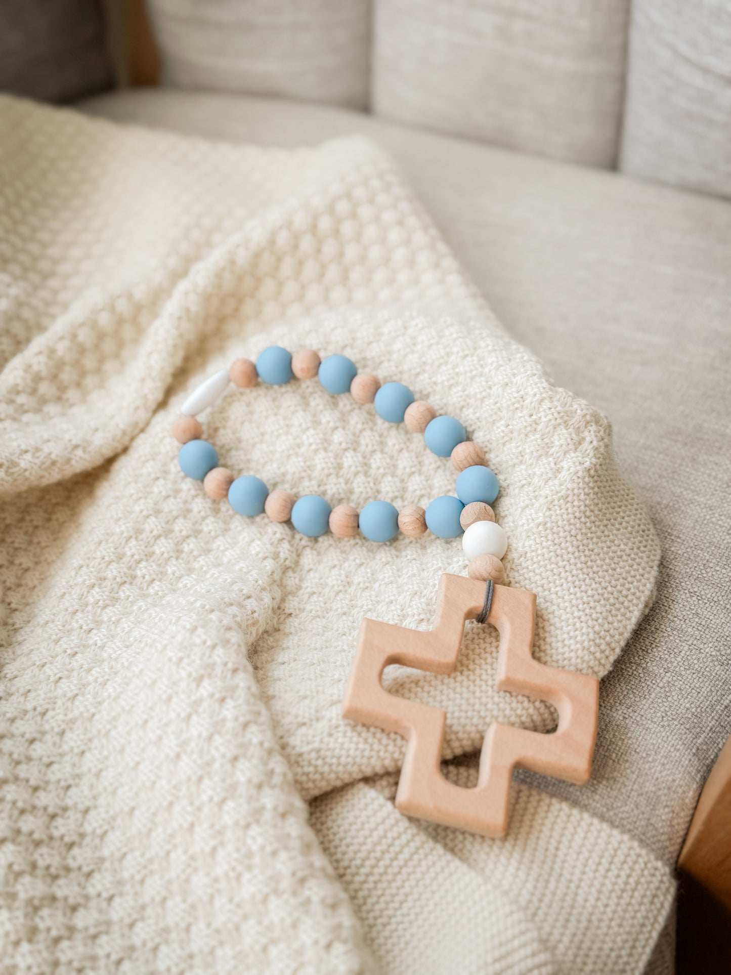 Silicone teething one decade rosary