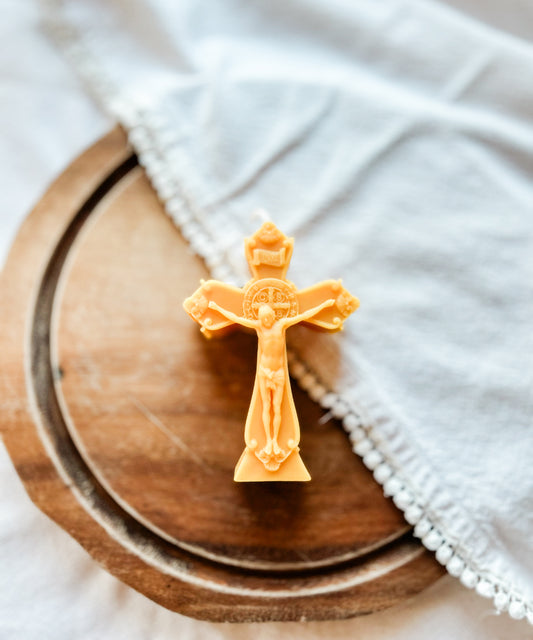 Jesus Christ Crucified Beeswax Candle