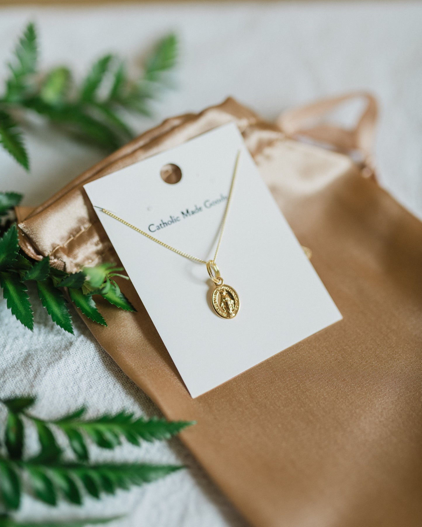 Mini Miraculous Medal Necklace (Gilt)