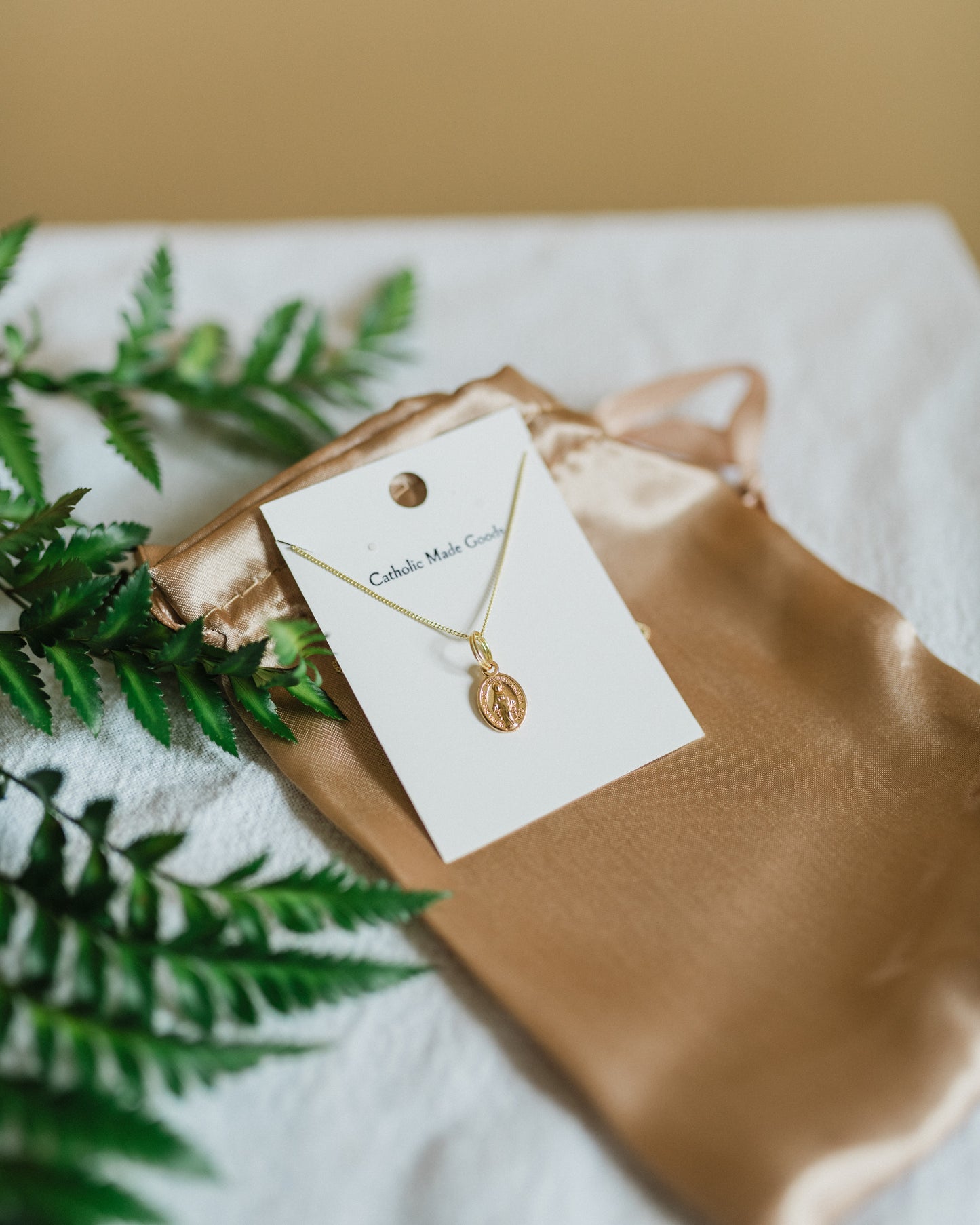 Mini Miraculous Medal Necklace (Gilt)