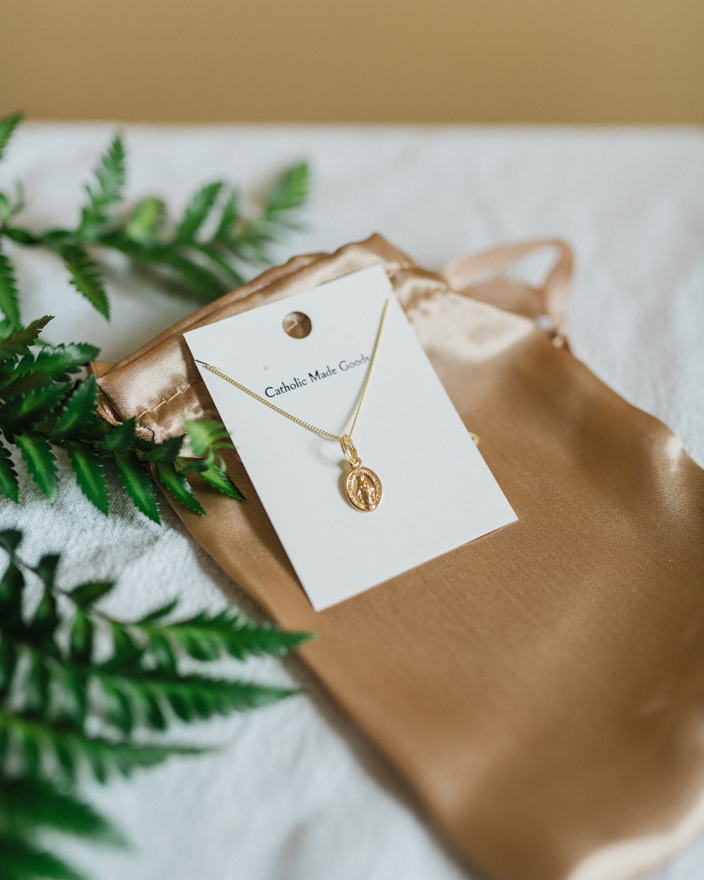 Mini Miraculous Medal Necklace (Gilt)