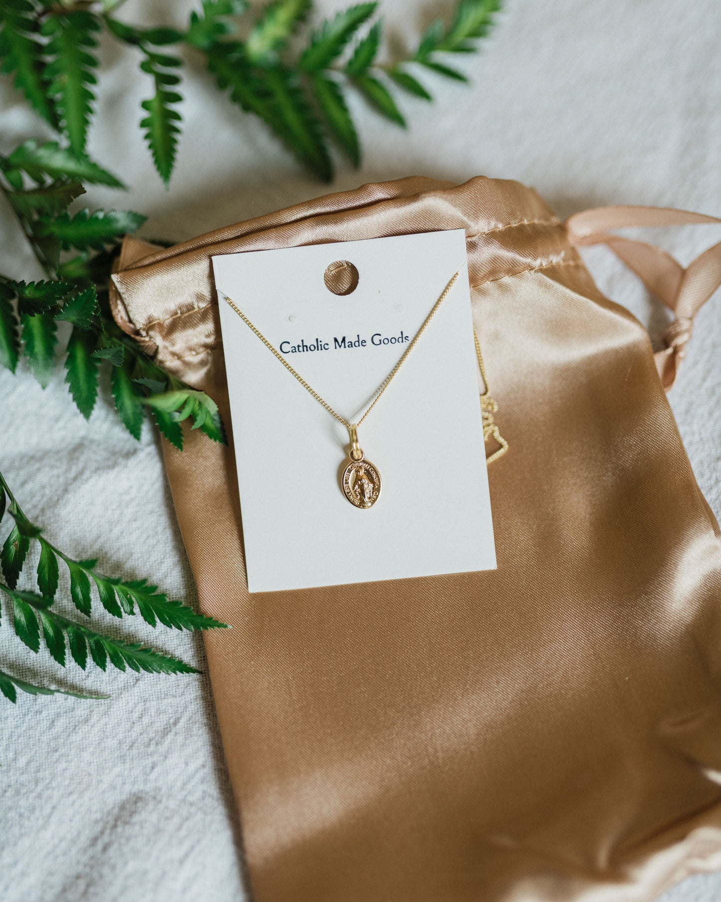 Mini Miraculous Medal Necklace (Gilt)
