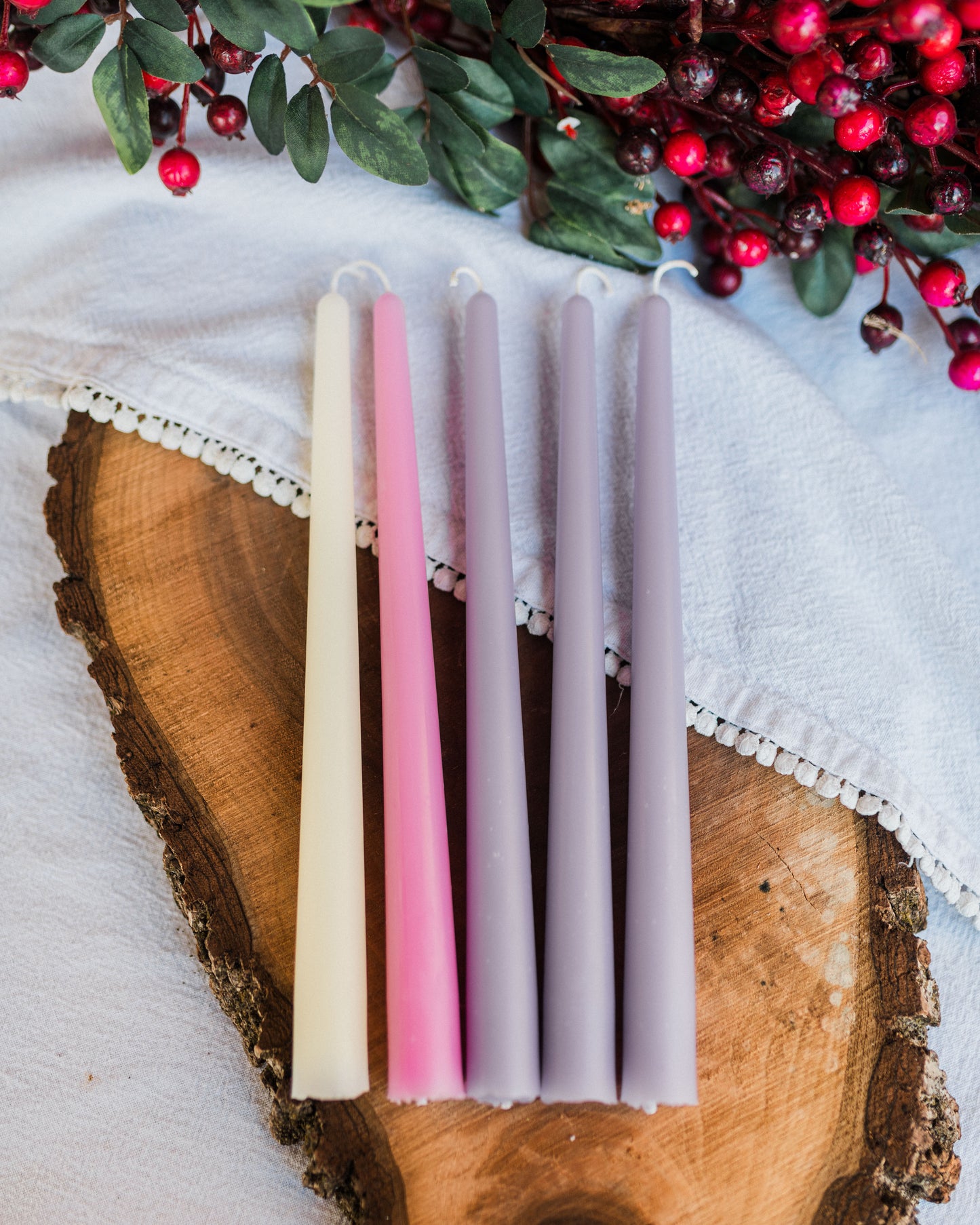 Muted Beeswax Advent Candles