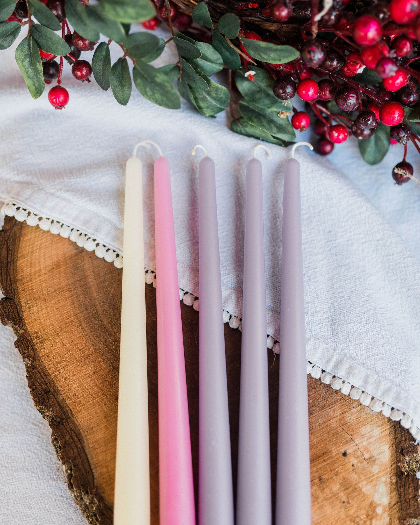 Muted Beeswax Advent Candles