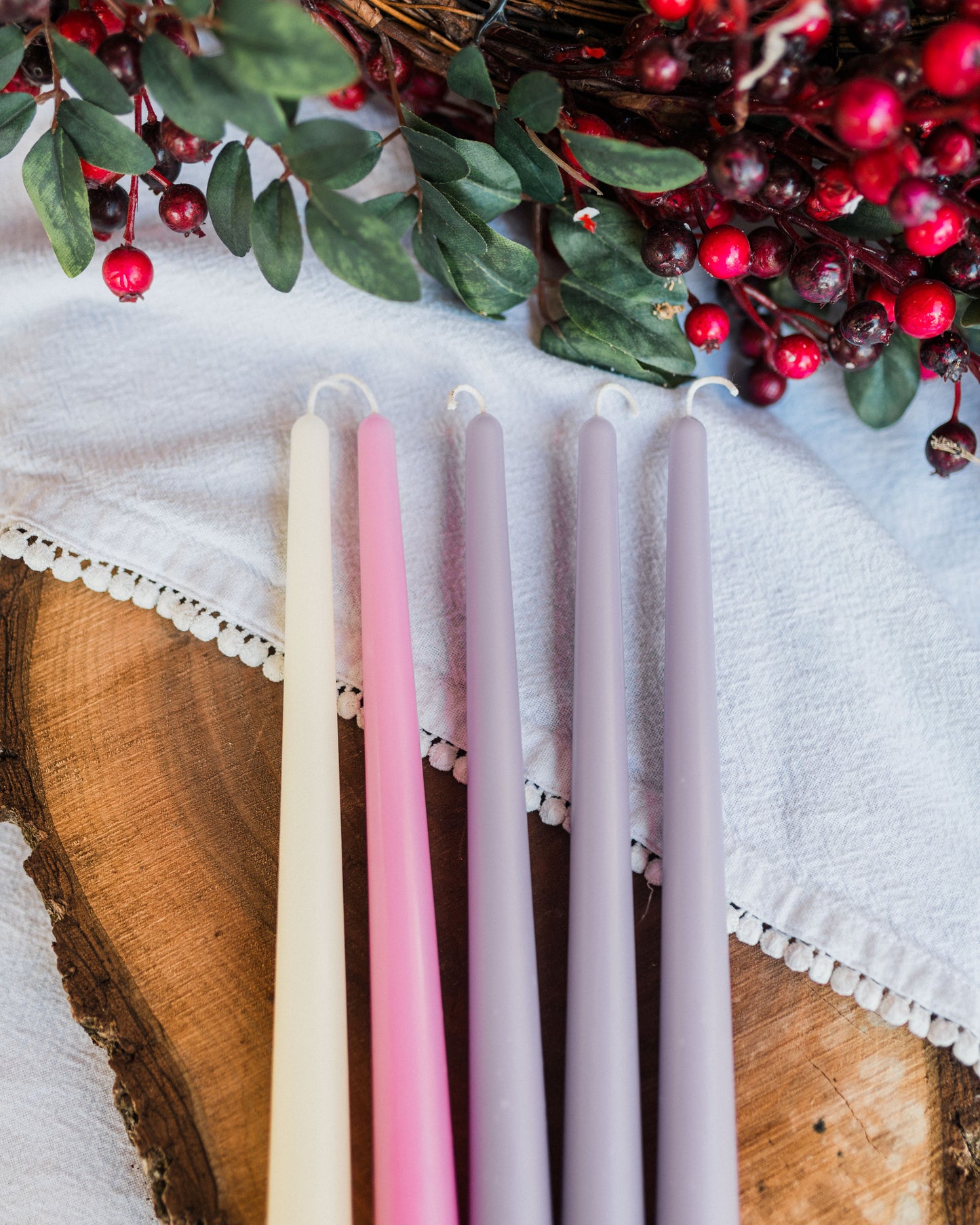 Muted Beeswax Advent Candles