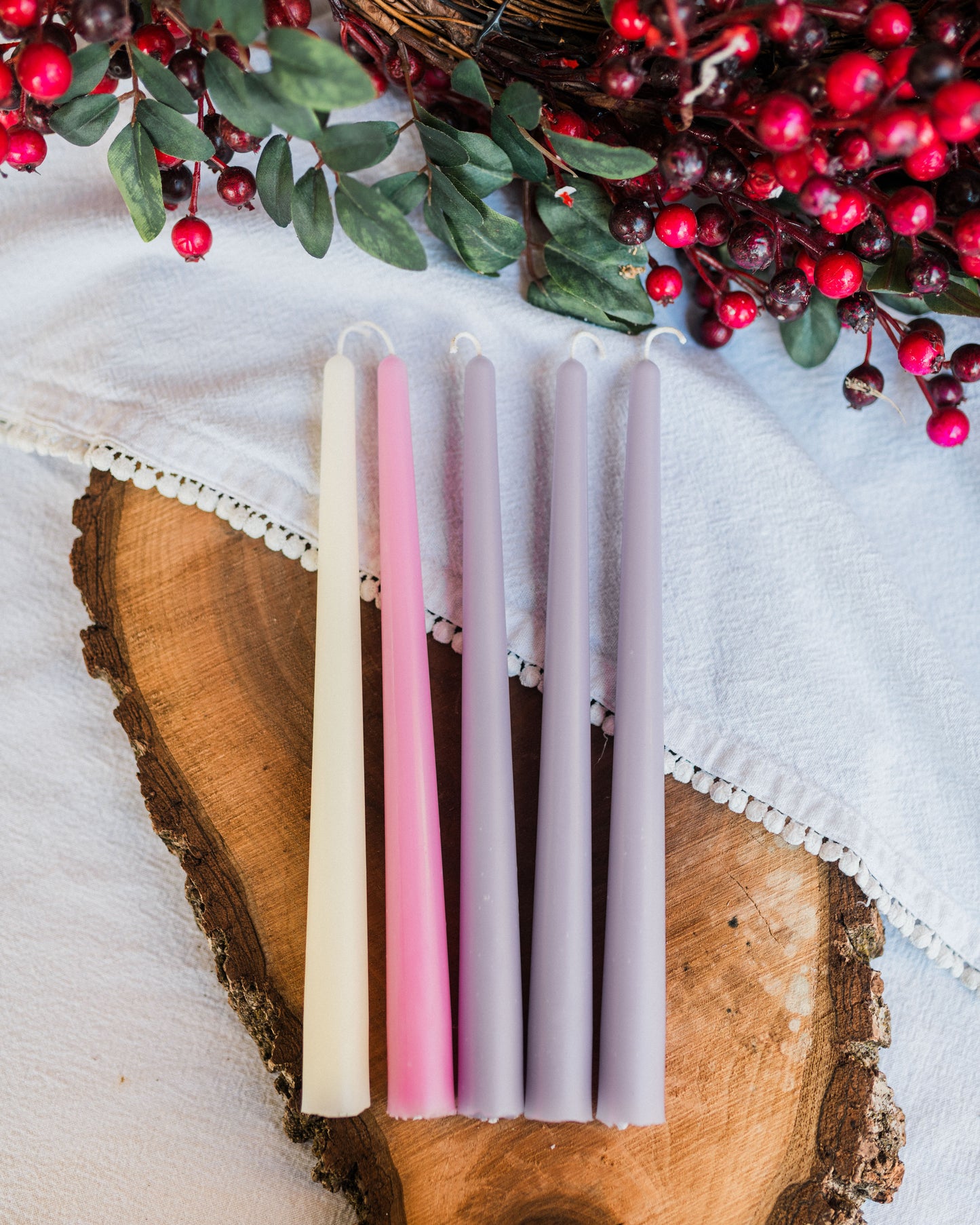 Muted Beeswax Advent Candles
