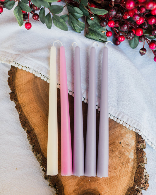 Muted Beeswax Advent Candles