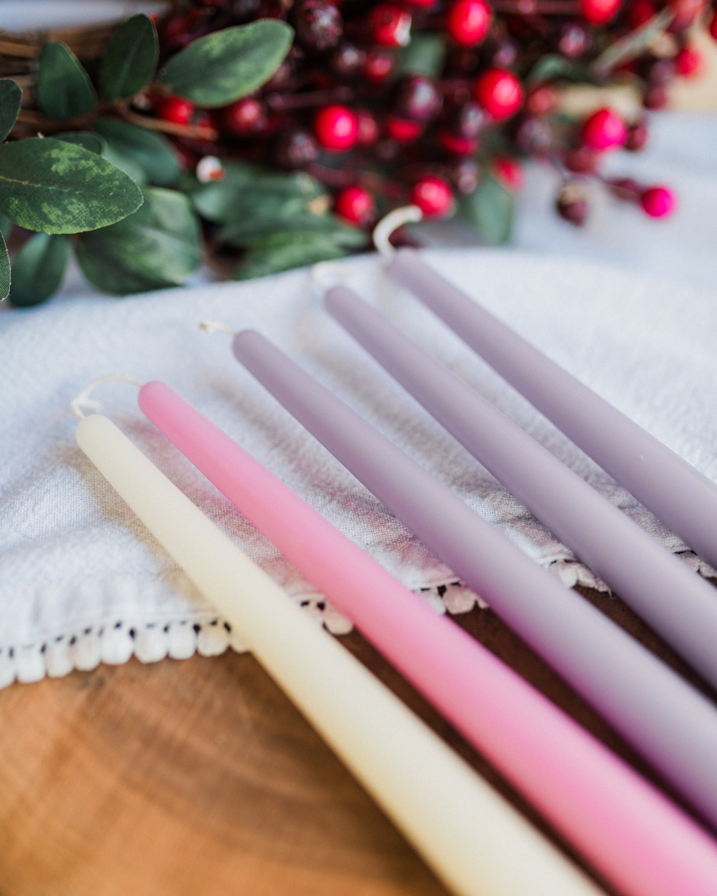 Muted Beeswax Advent Candles