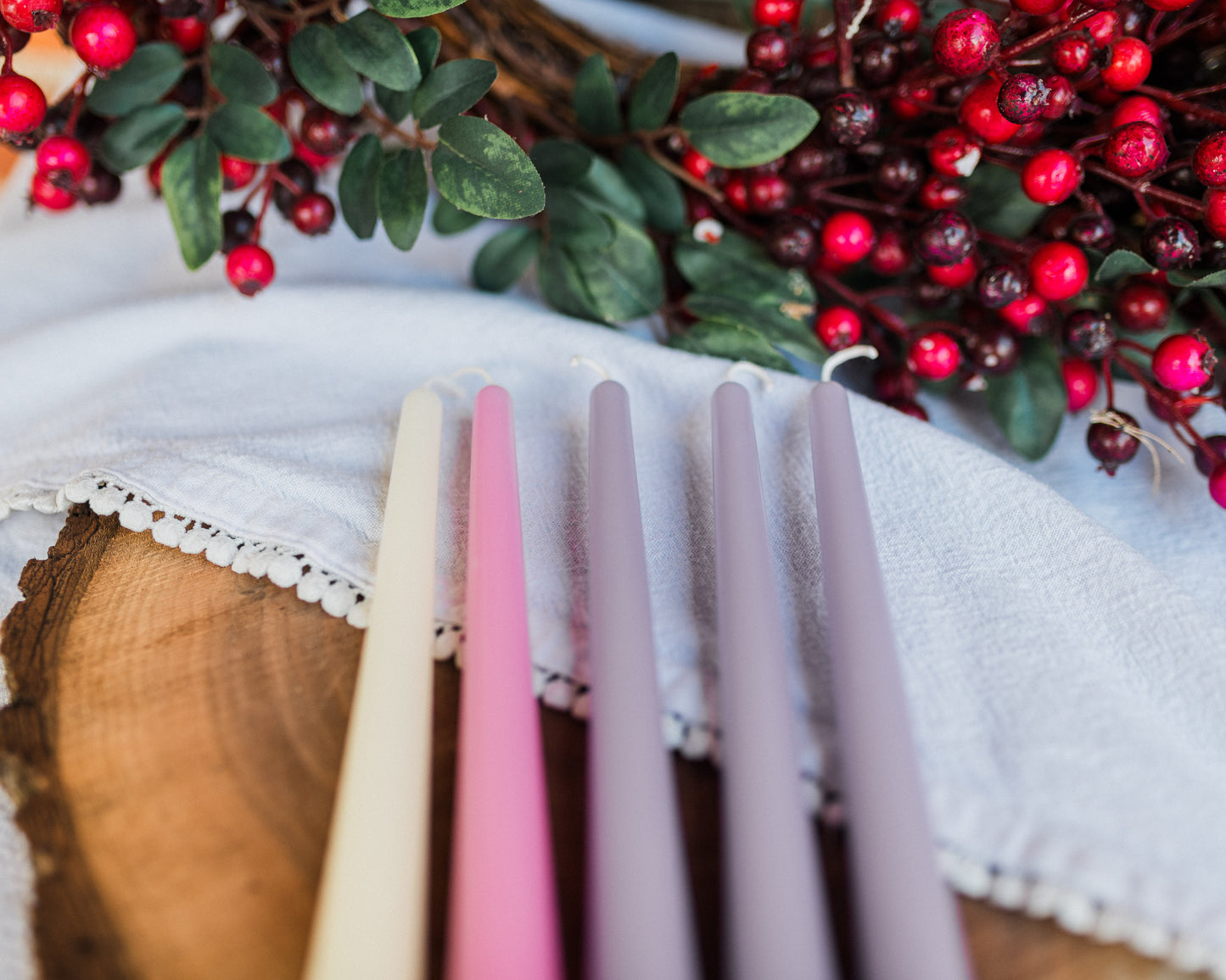 Muted Beeswax Advent Candles