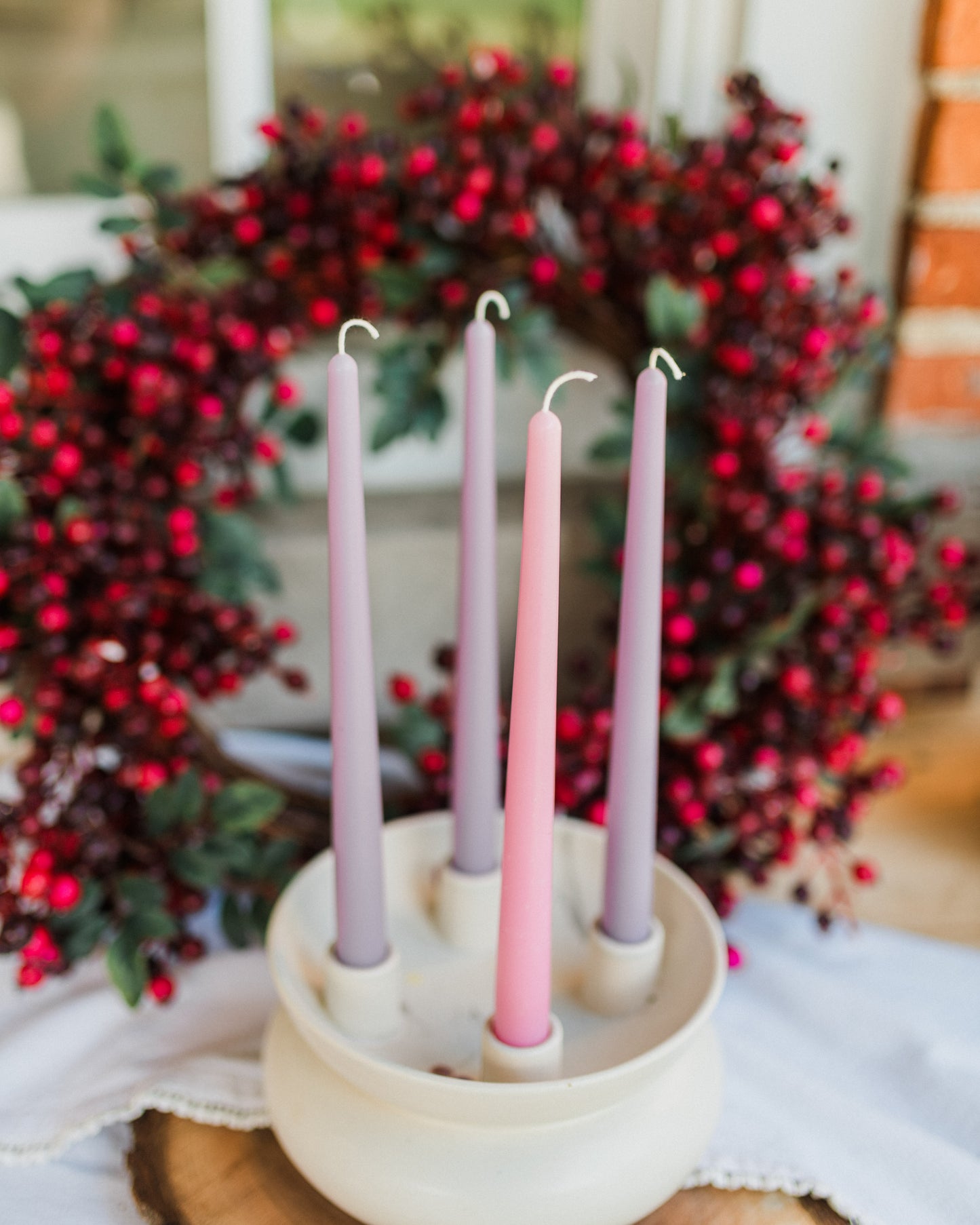 Muted Beeswax Advent Candles