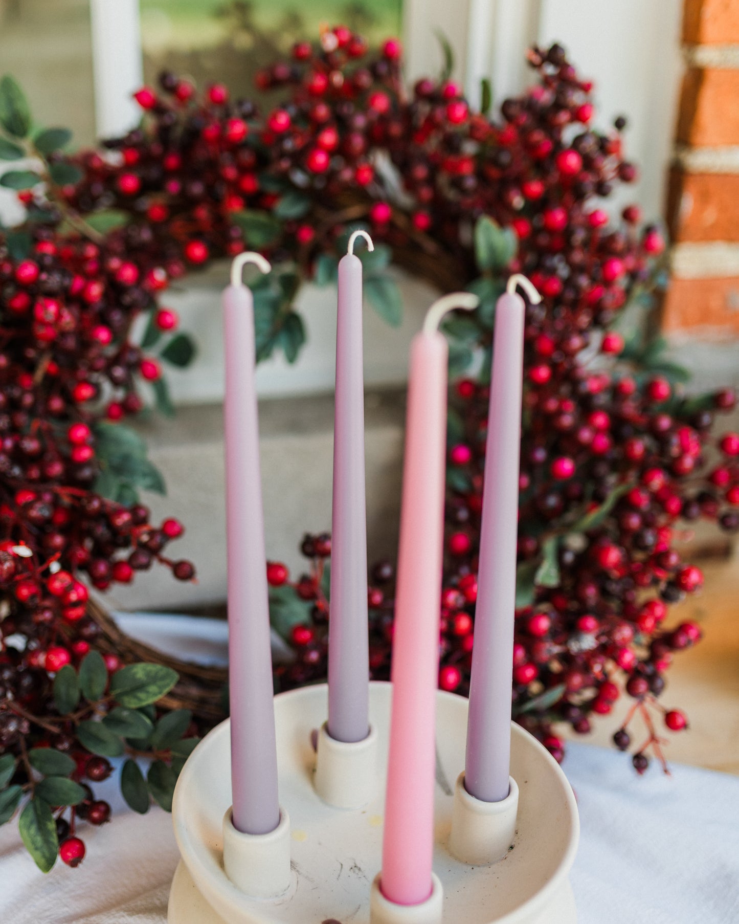 Muted Beeswax Advent Candles