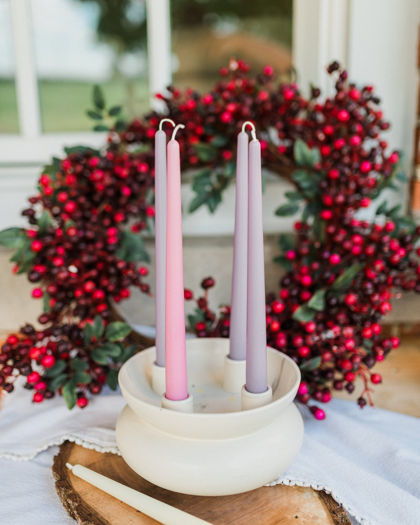 Muted Beeswax Advent Candles