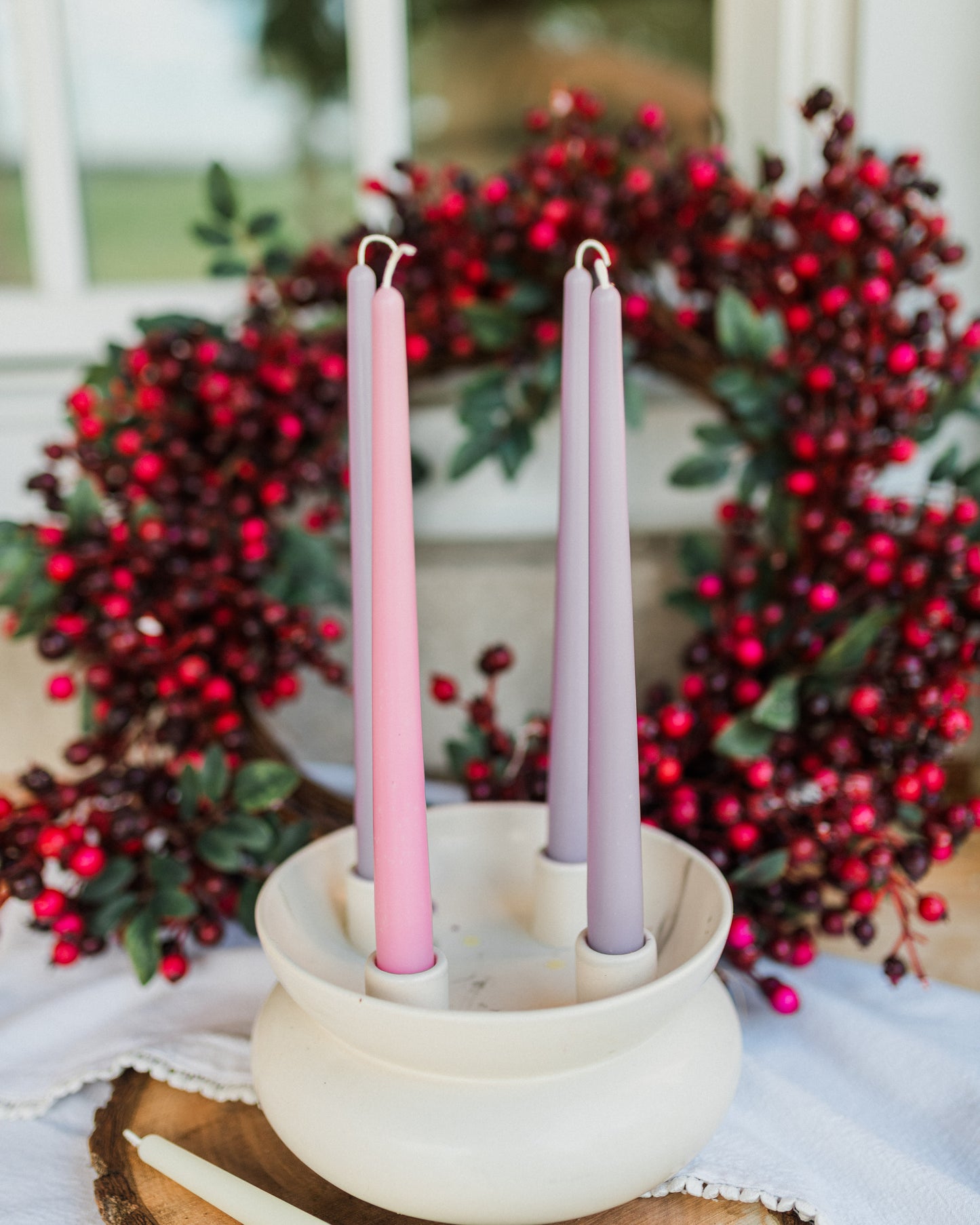 Muted Beeswax Advent Candles