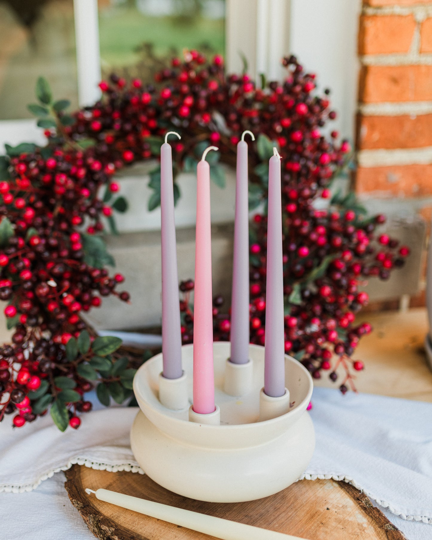 Muted Beeswax Advent Candles