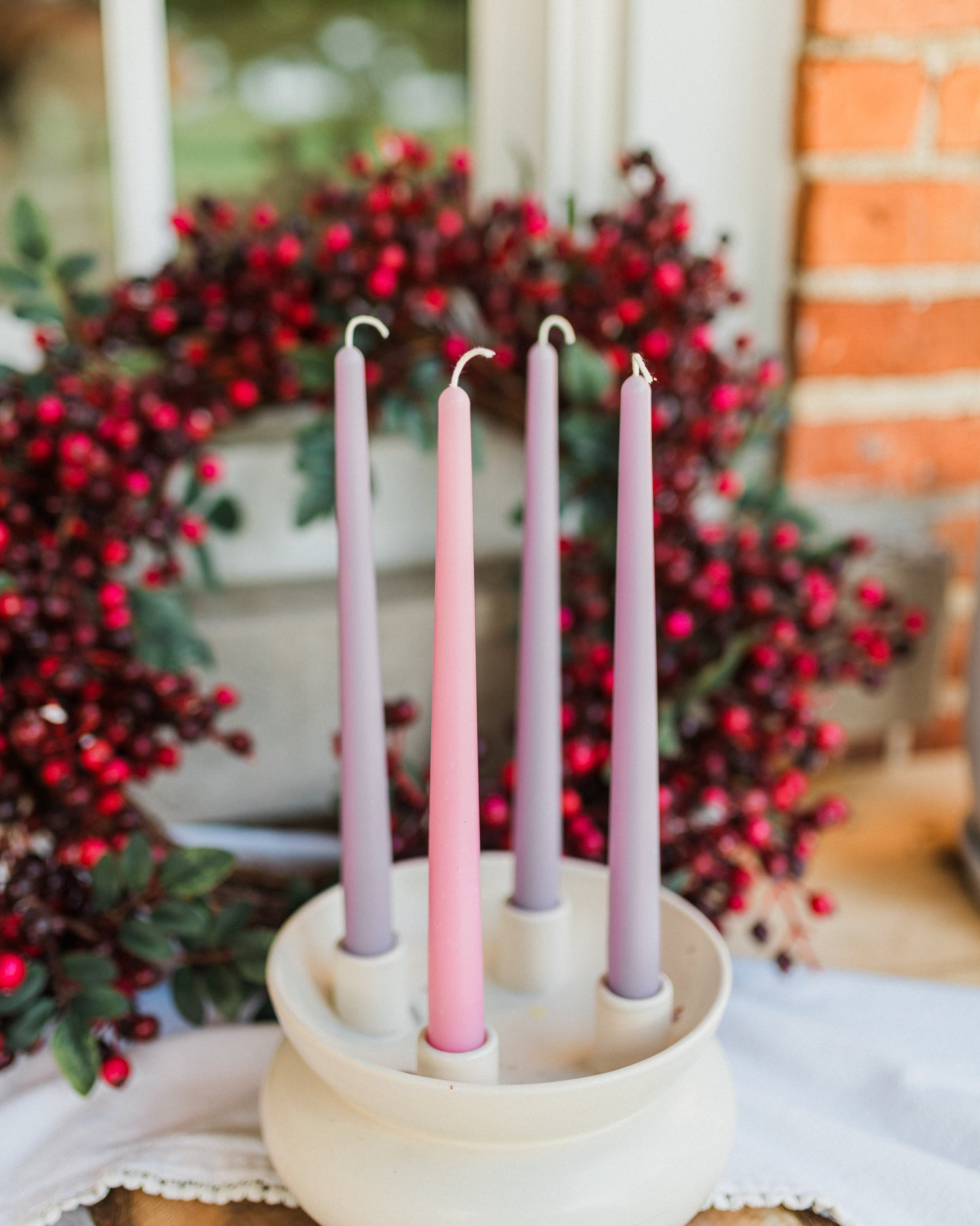 Muted Beeswax Advent Candles