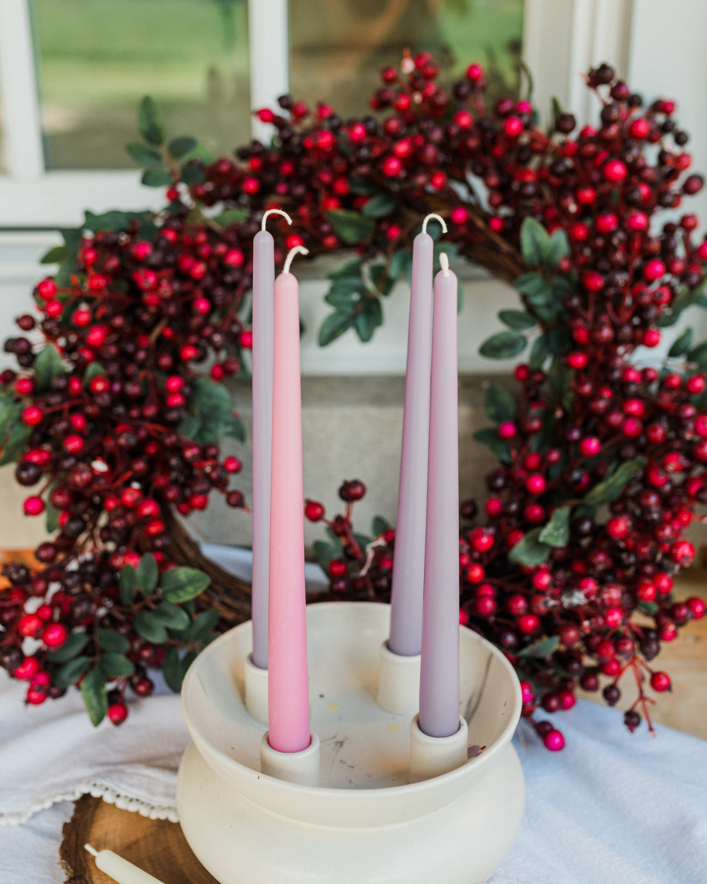 Muted Beeswax Advent Candles