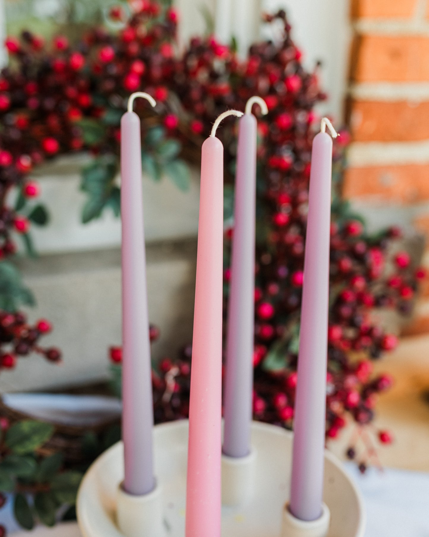 Muted Beeswax Advent Candles
