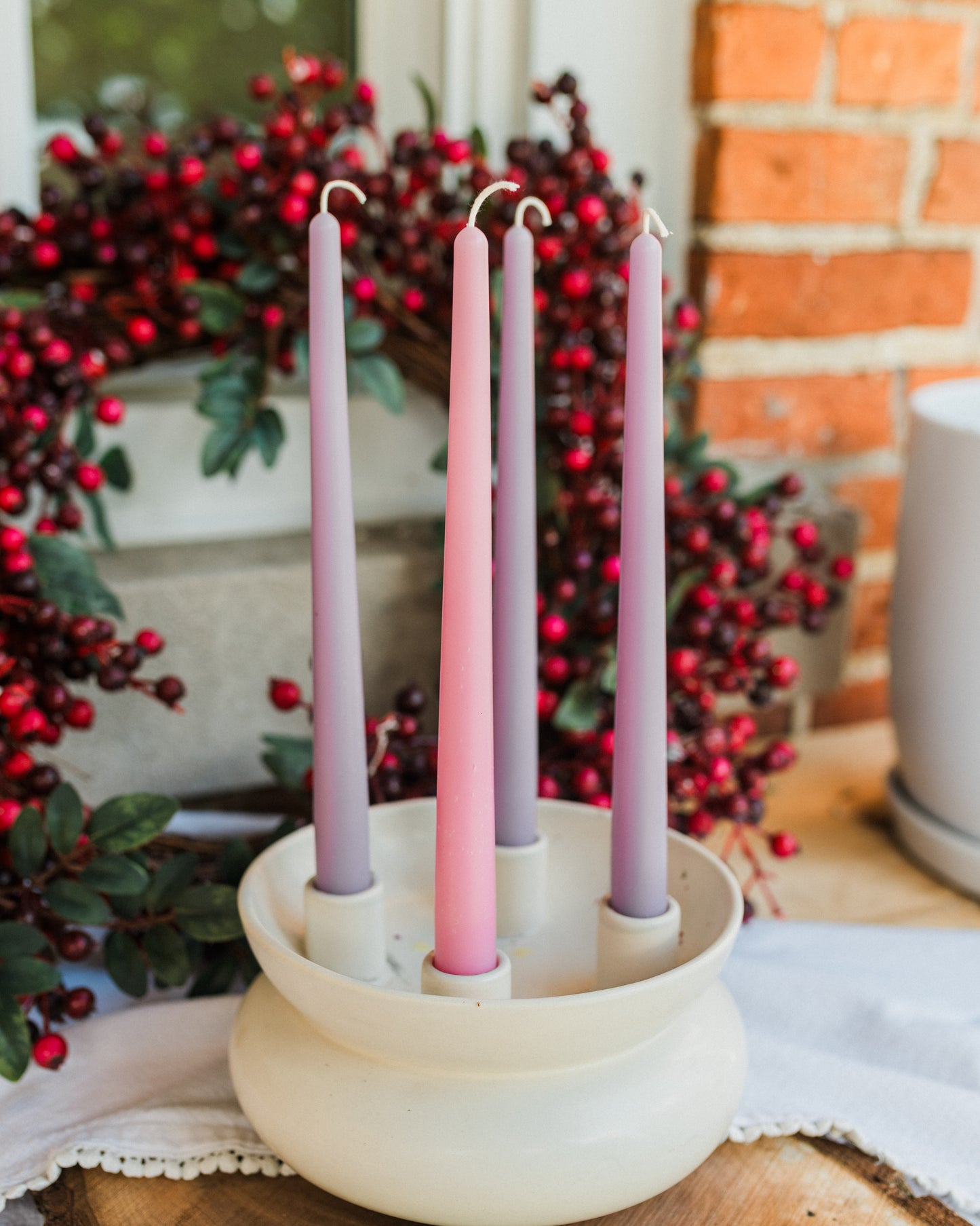 Muted Beeswax Advent Candles